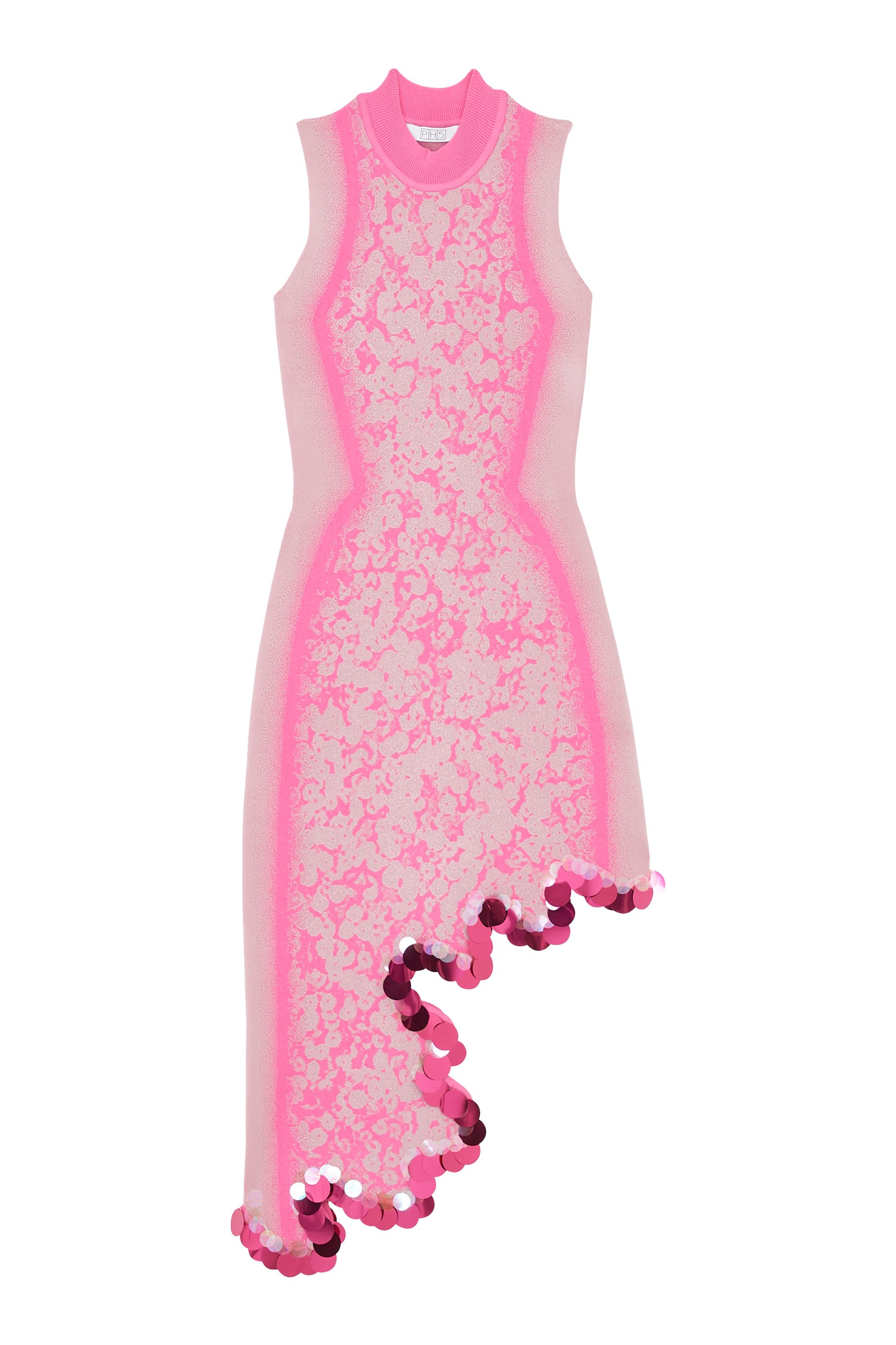 فستان آيريس بحافة مموجة مميزة مطرزة بالترتر