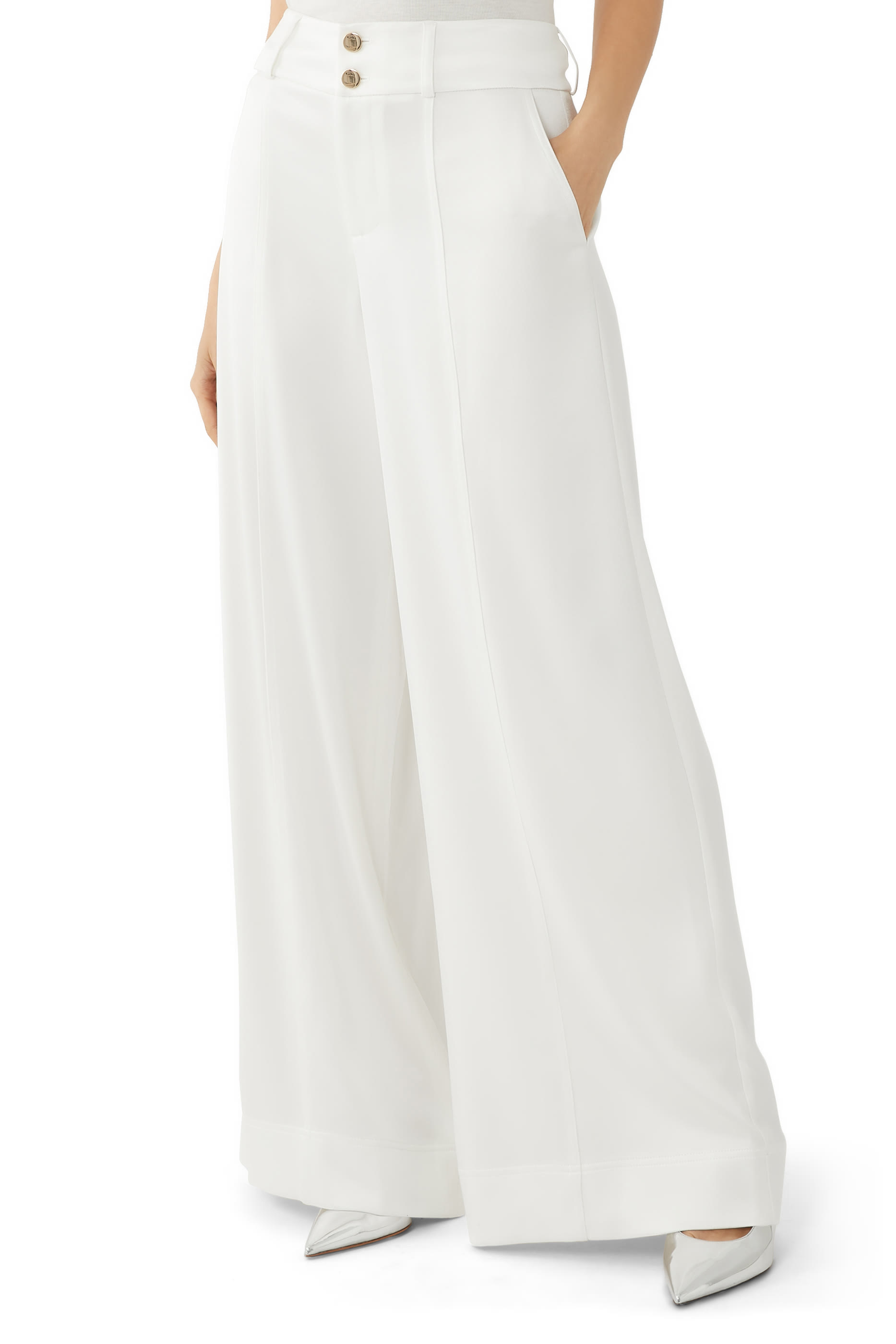 بنطال مايم بخصر مرتفع وأساور ستان