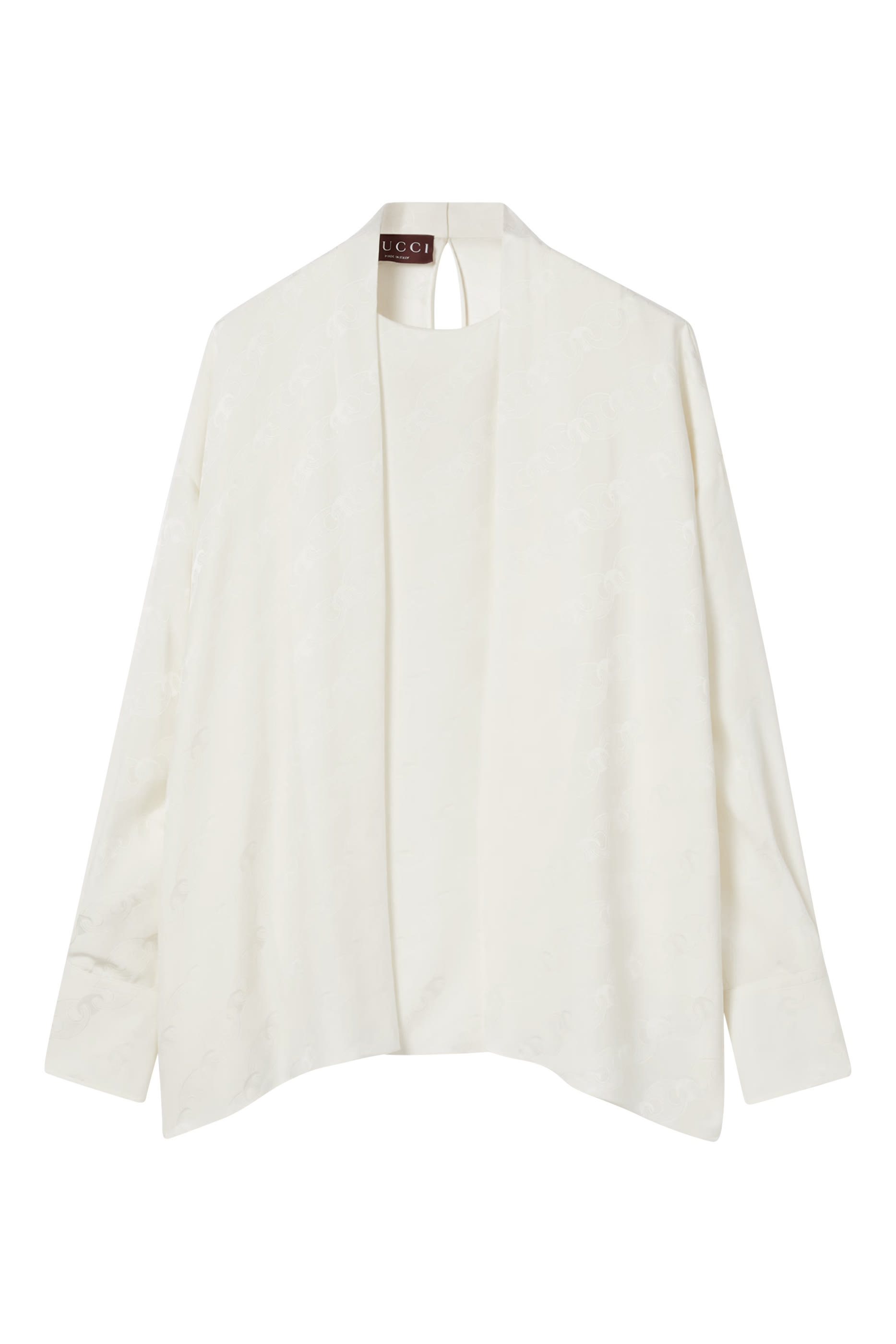 بلوزة مارينا بنقشة سلسلة حرير جاكار