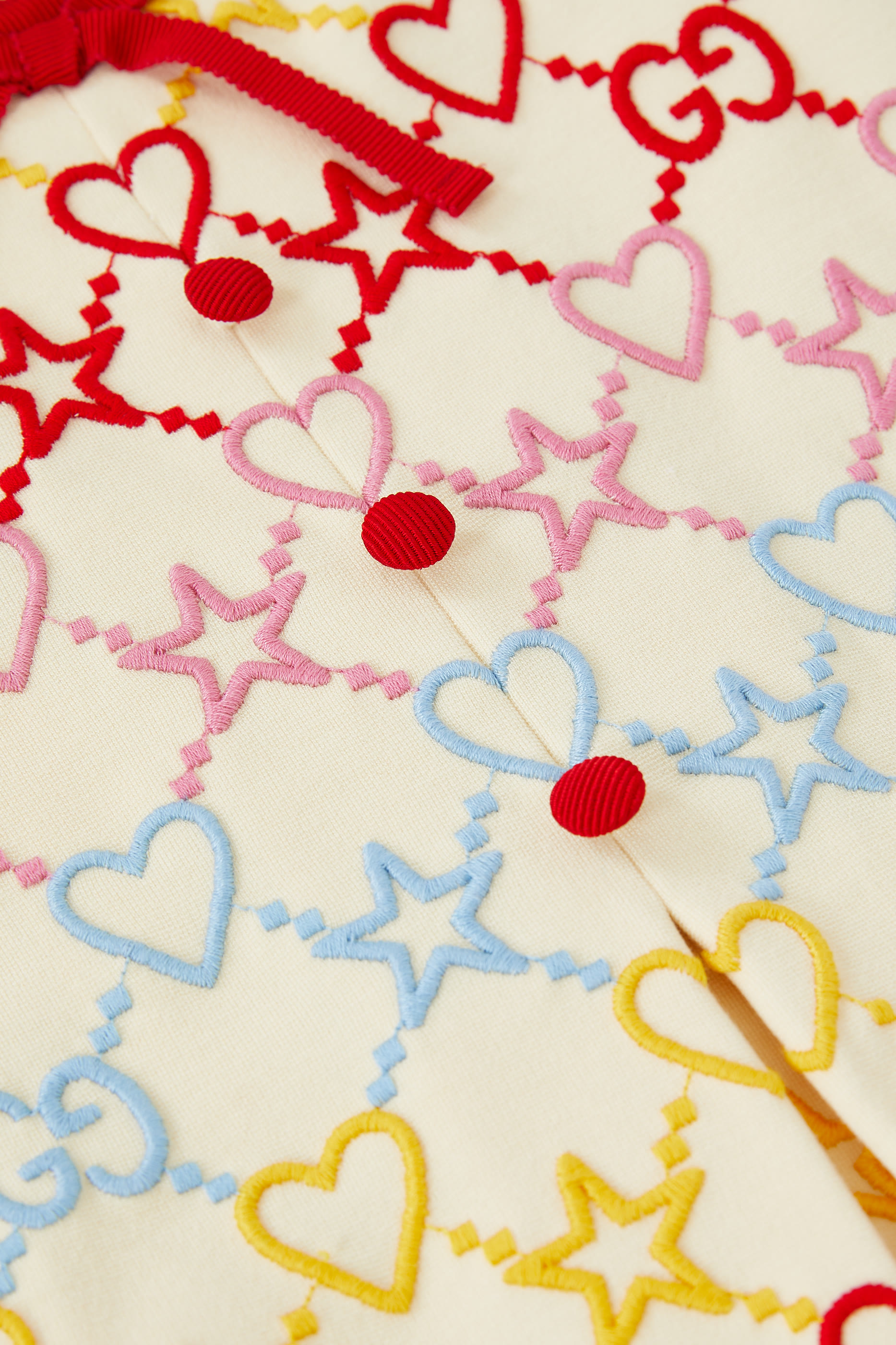 فستان فيسكوز للأطفال بنقشة قلب وحرفي شعار الماركة