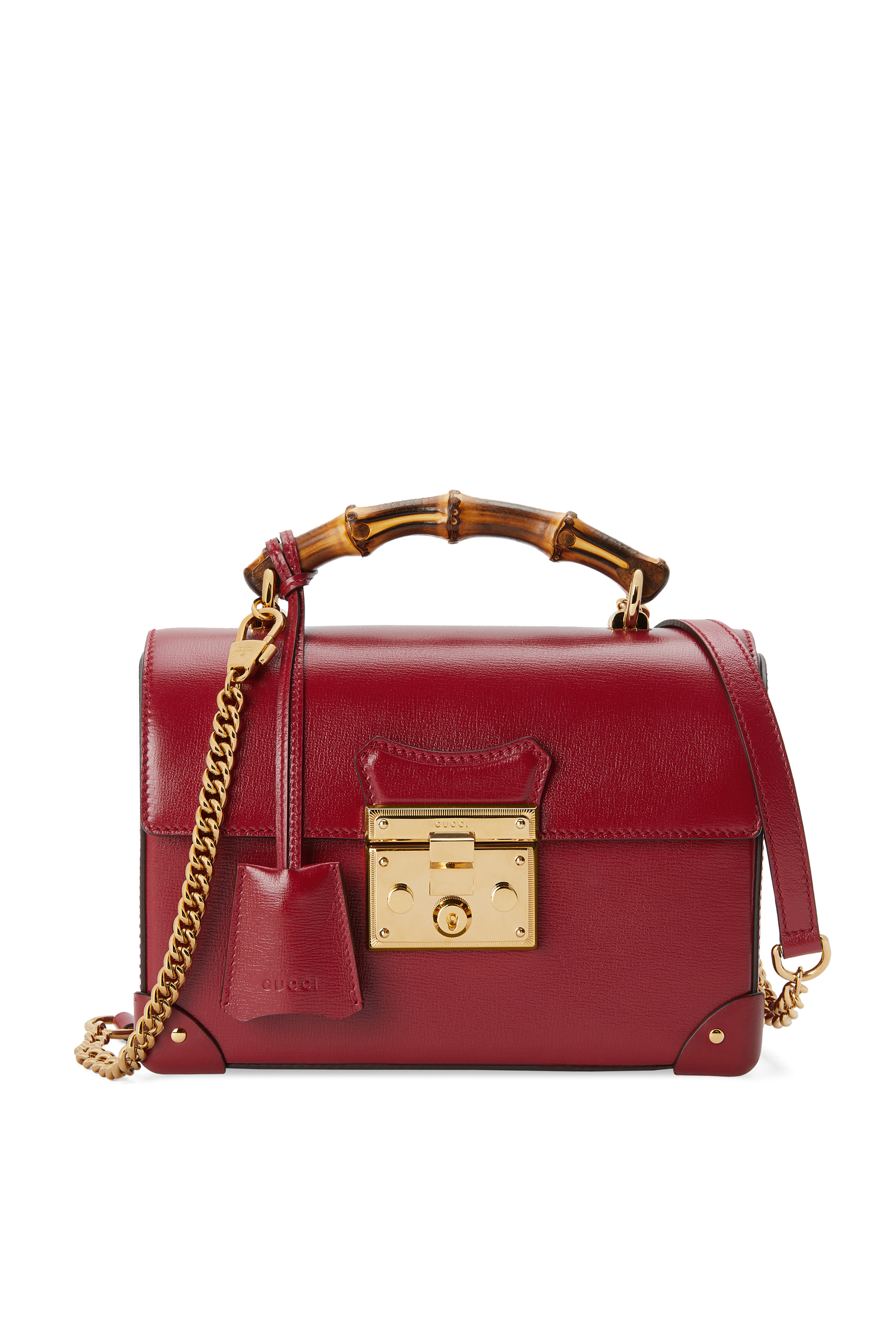 حقيبة كتف صغيرة بيد بامبو وشعار GG وقفل