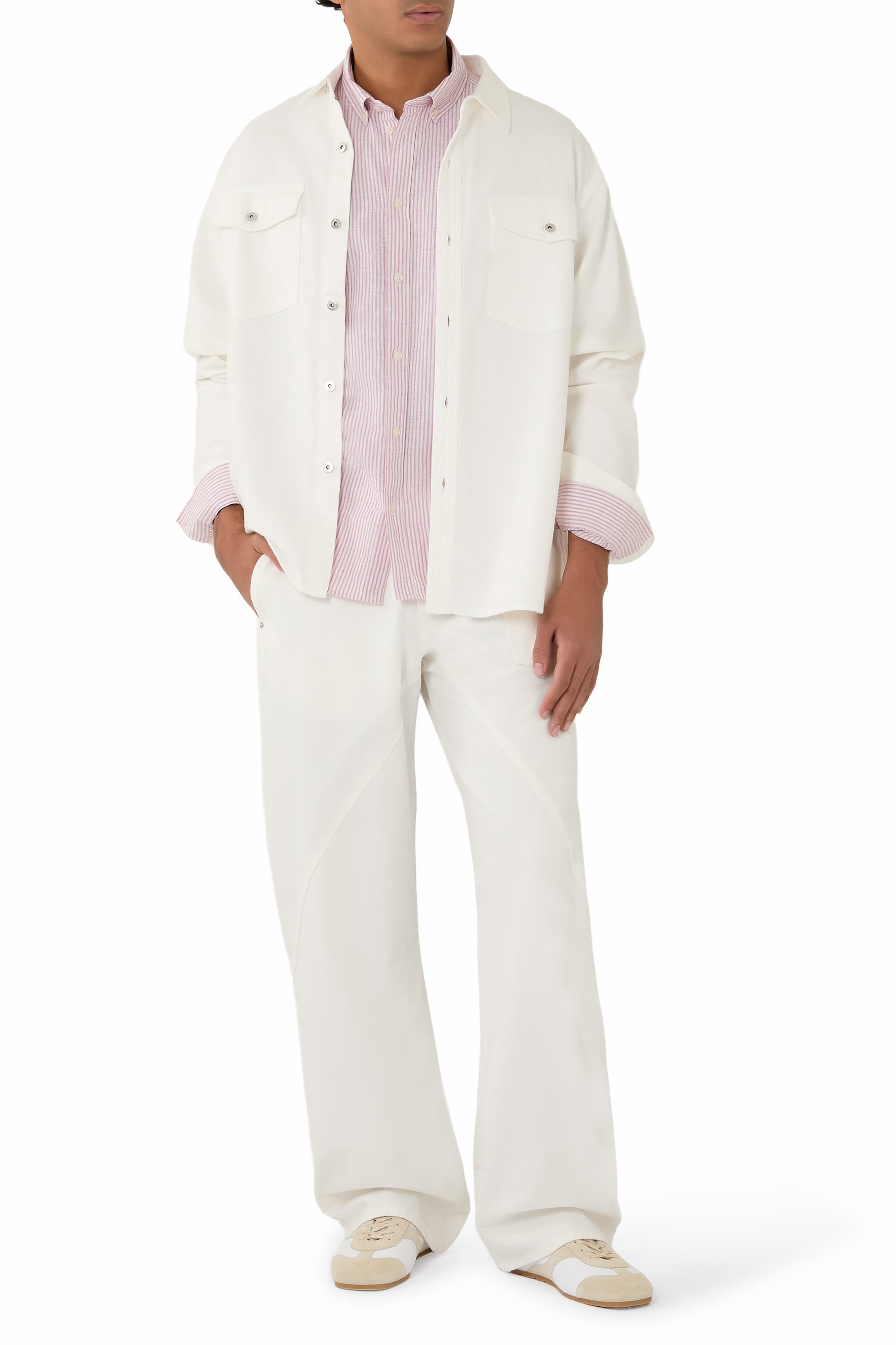 قميص بقصة فضفاضة دنيم