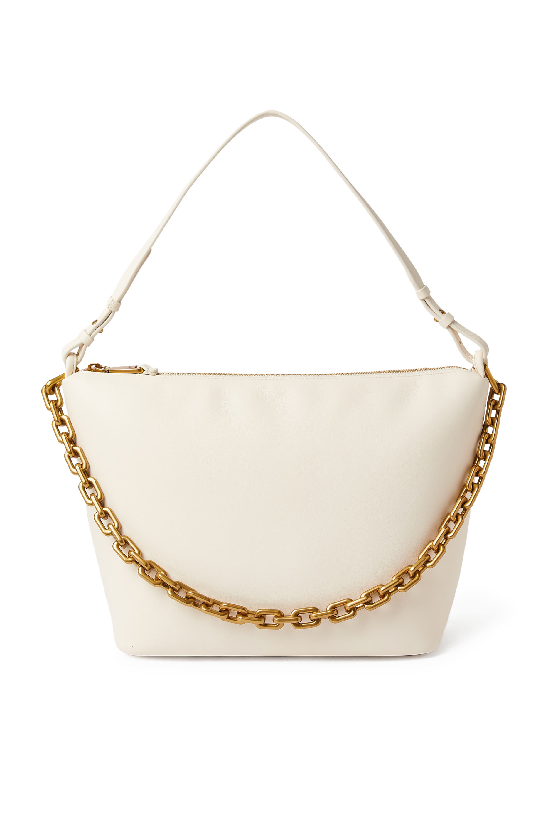 حقيبة هوبو متوسطة بسلسلة جلد