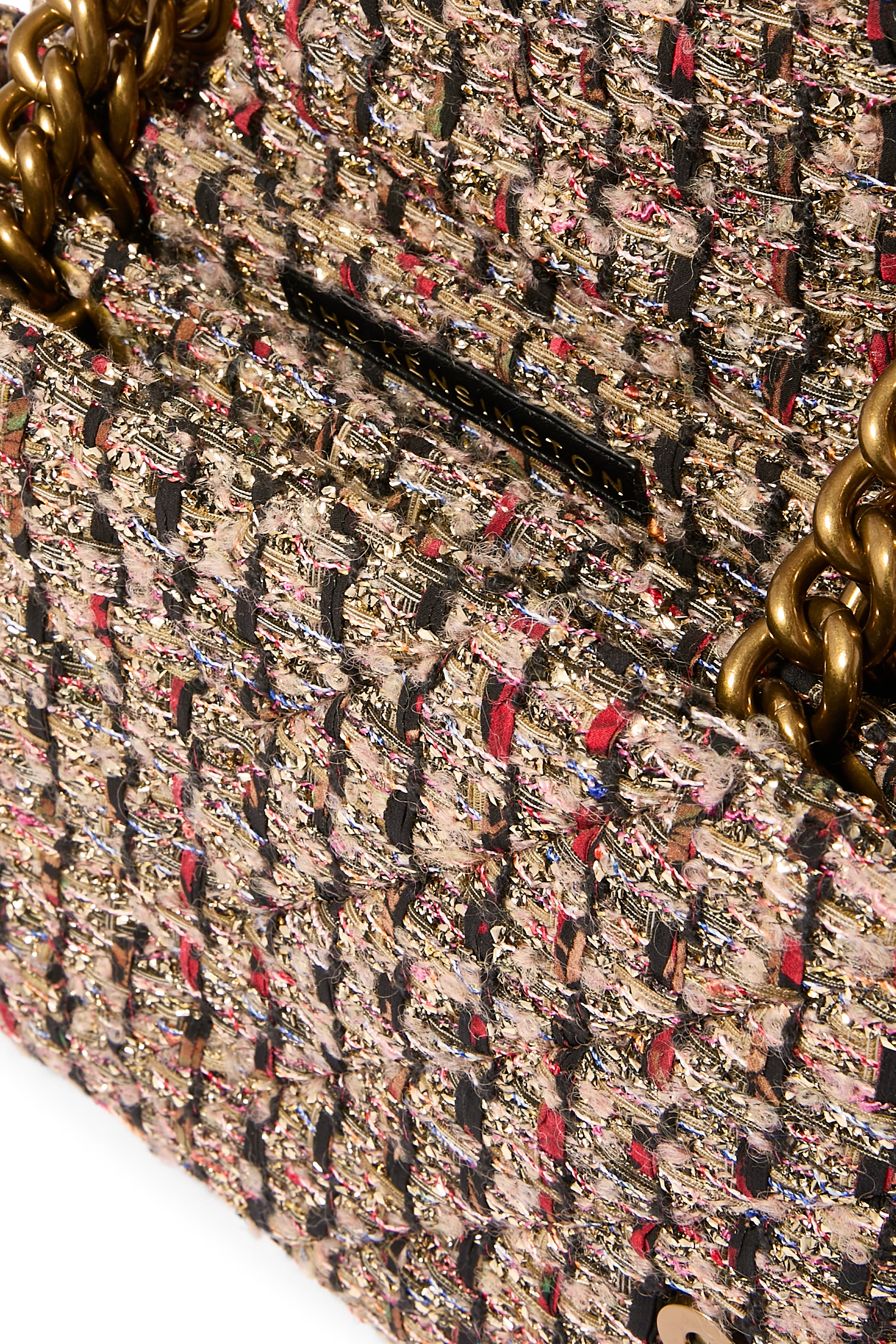 حقيبة كتف كنسنغتون كبيرة لامعة تويد 