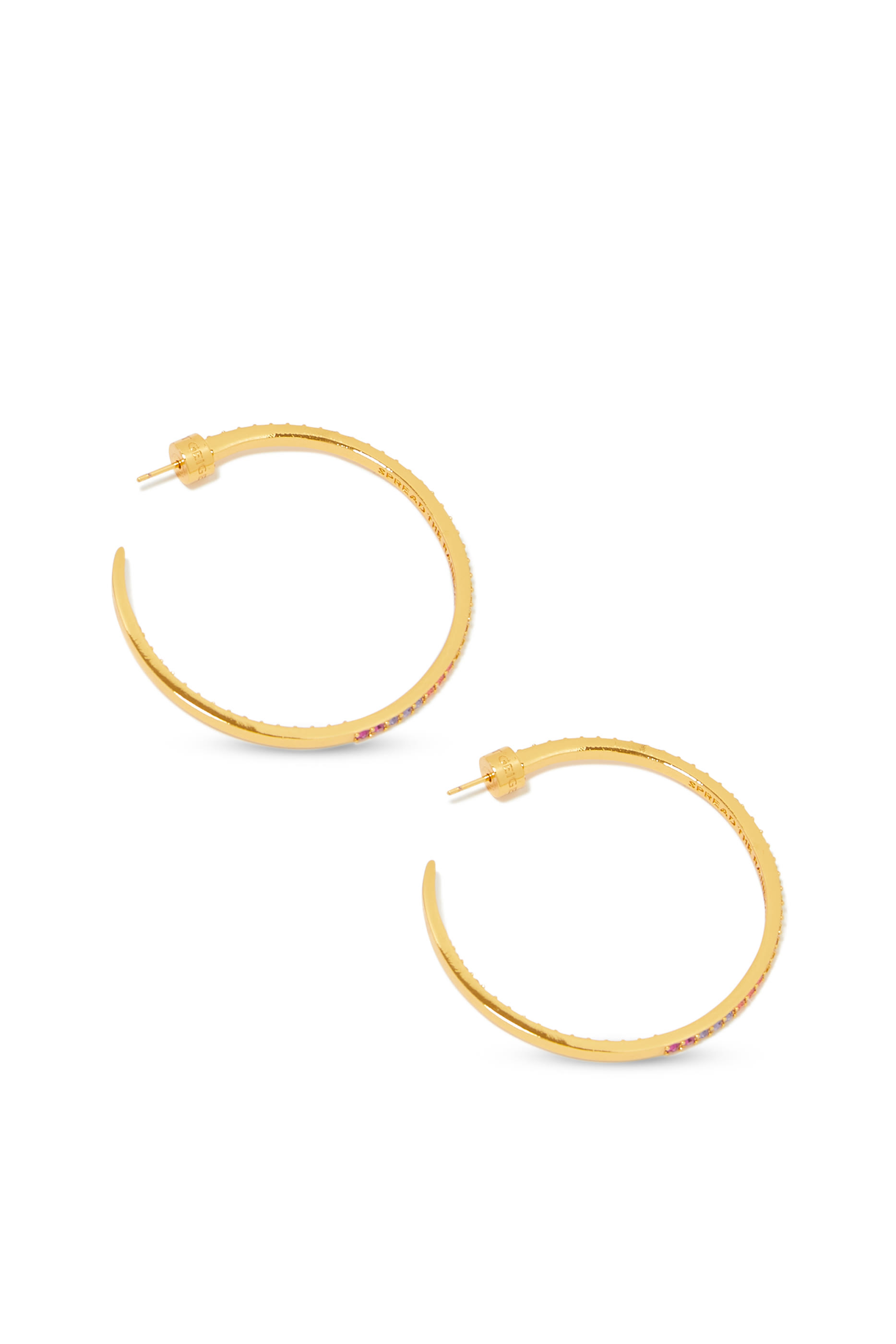 أقراط دائرية ملونة مرصعة بالكريستال نحاس