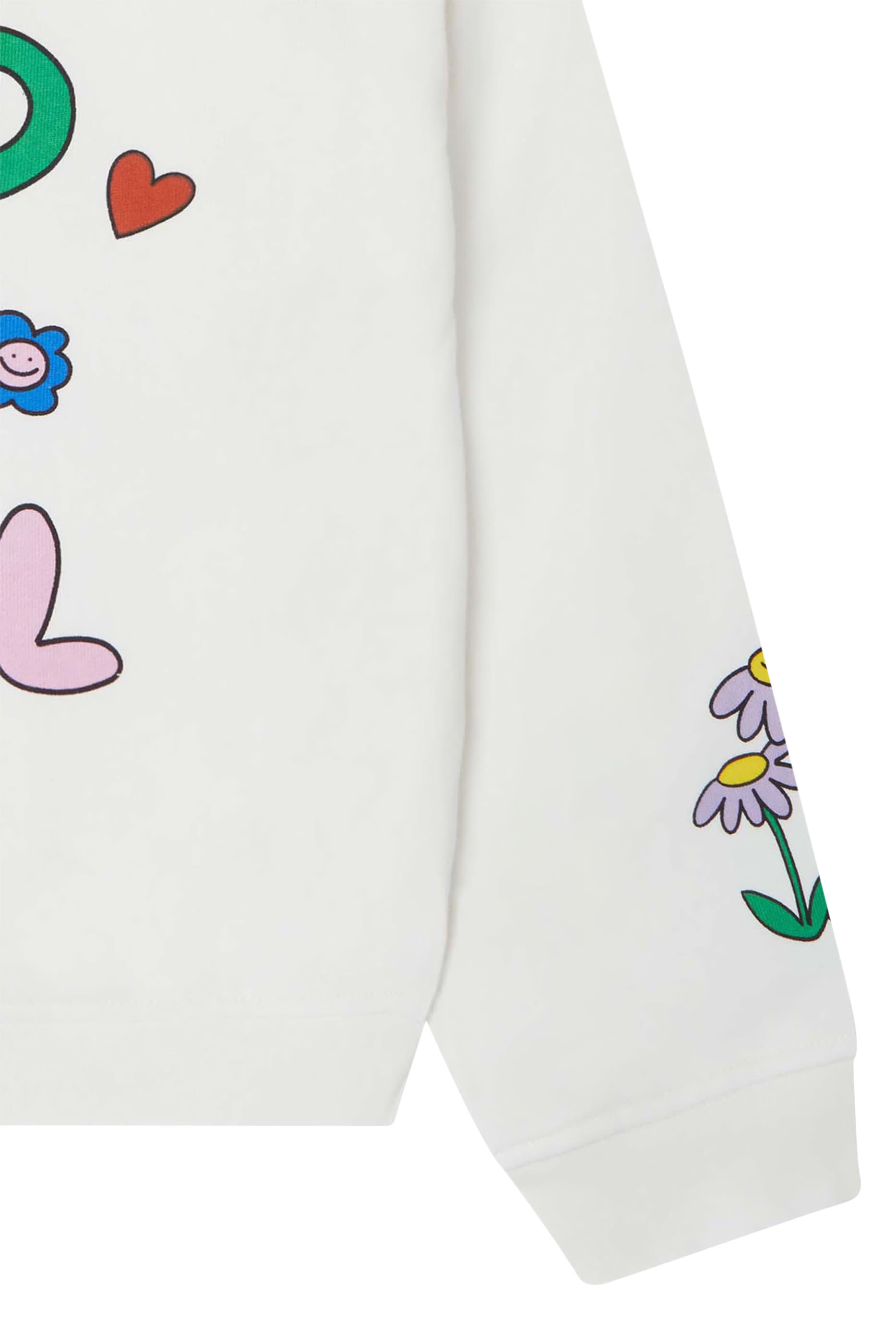 هودي بسحاب ونقشة زهور غرافيكية للأطفال