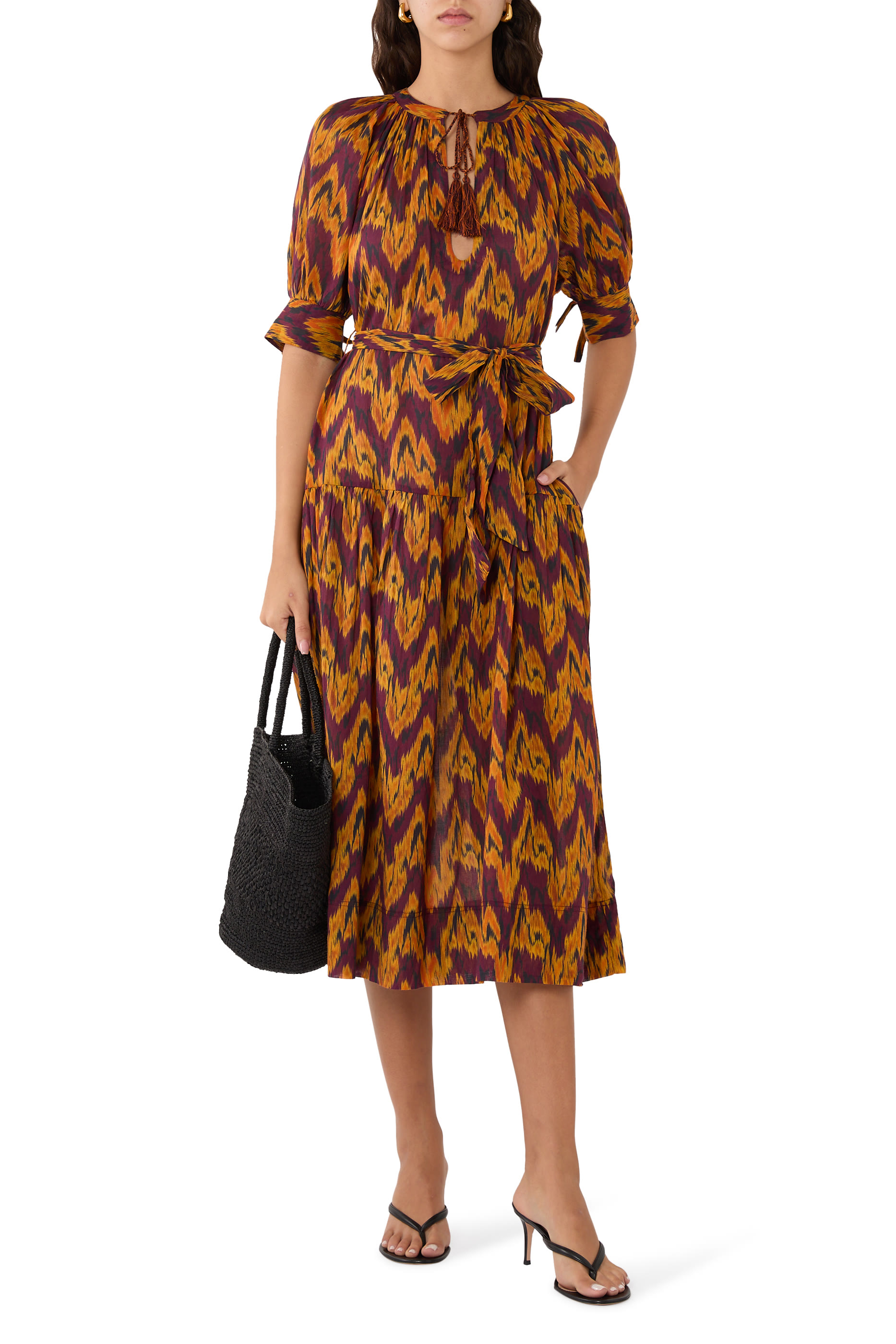 فستان سيلينا بأكمام منفوخة للإرتداء فوق ملابس السباحة