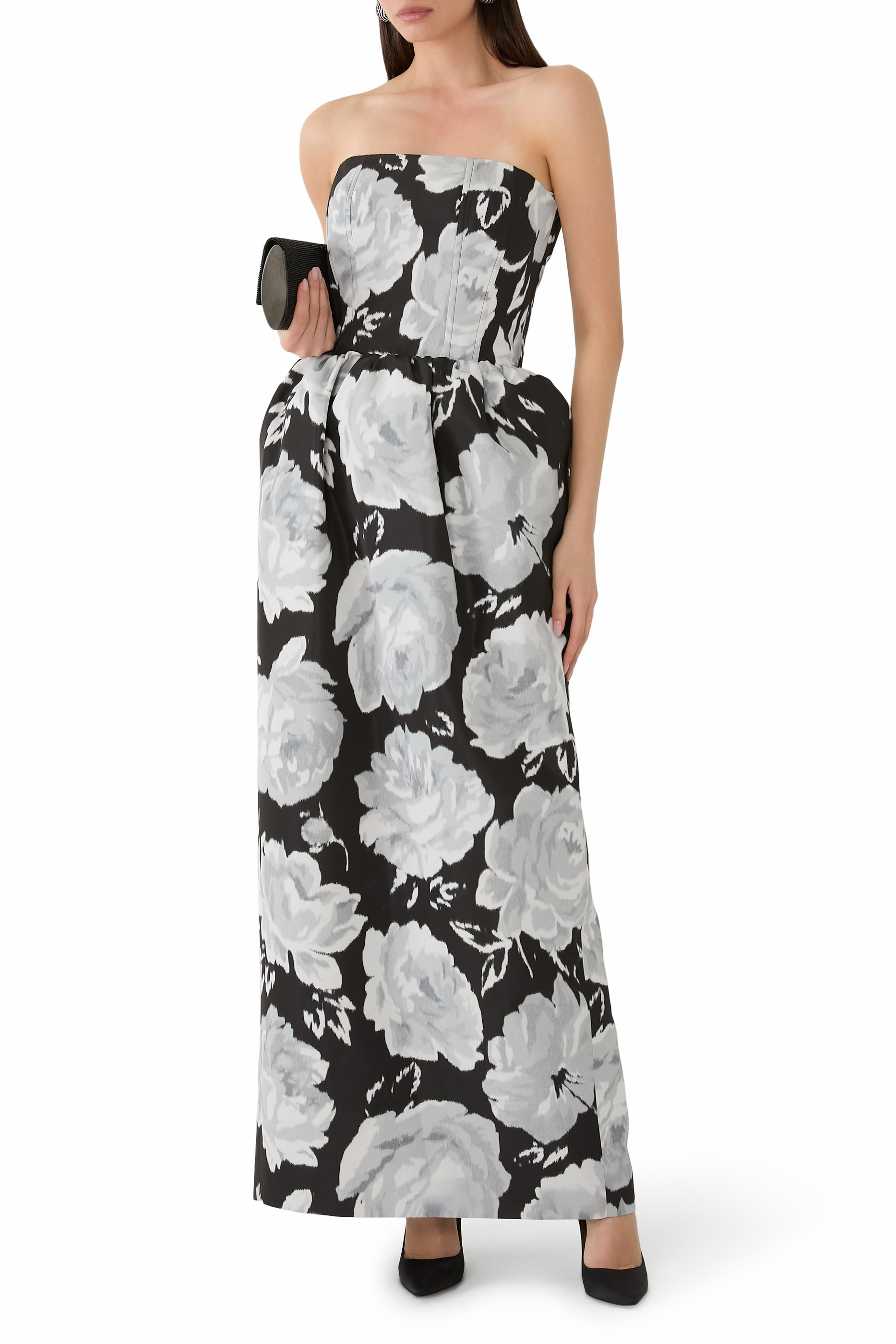 Recycled Faille Long Bustier Dress