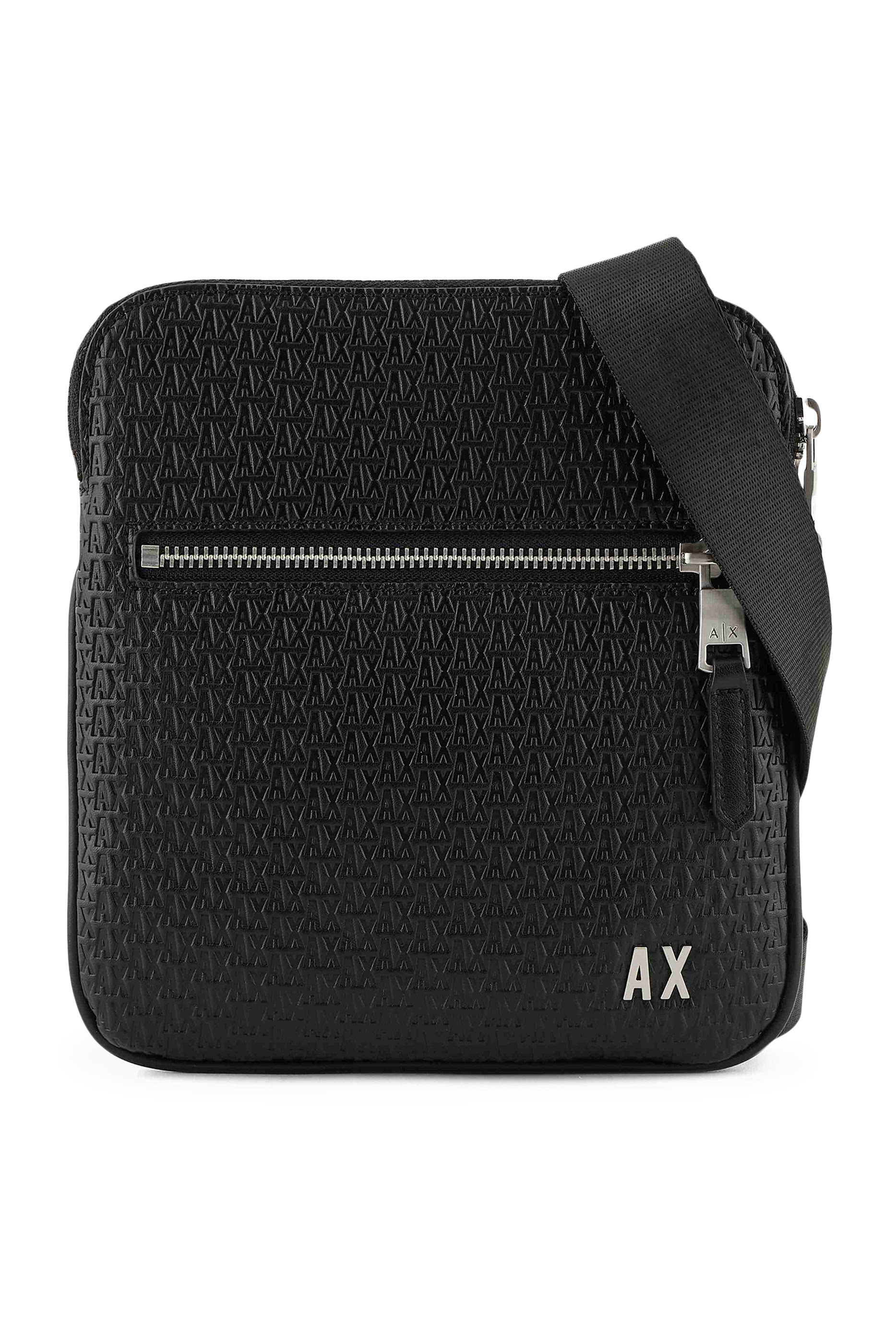 حقيبة كتف بتصميم مسطح بنقشة شعار الماركة