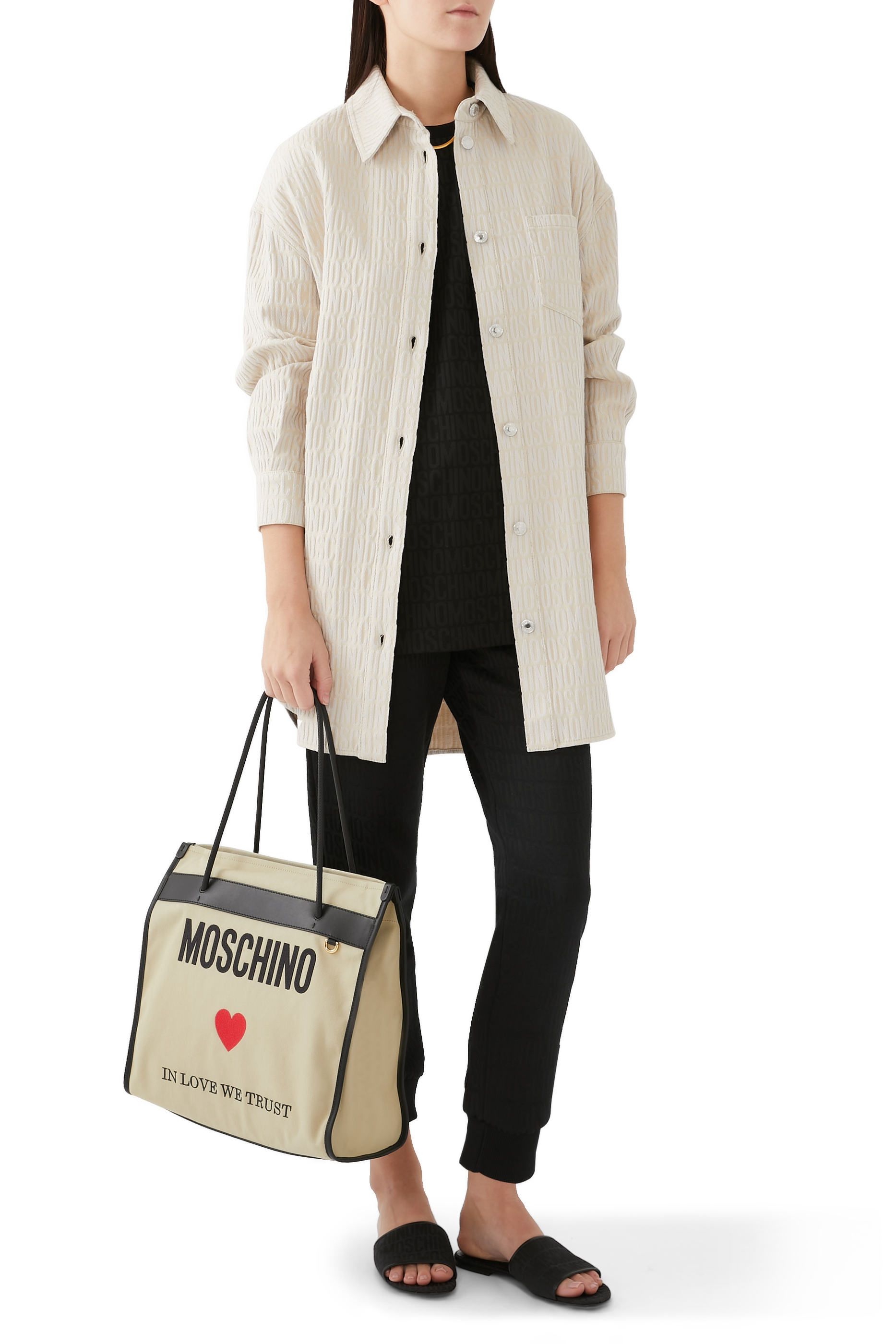 حقيبة يد قنب بطبعات شعار الماركة