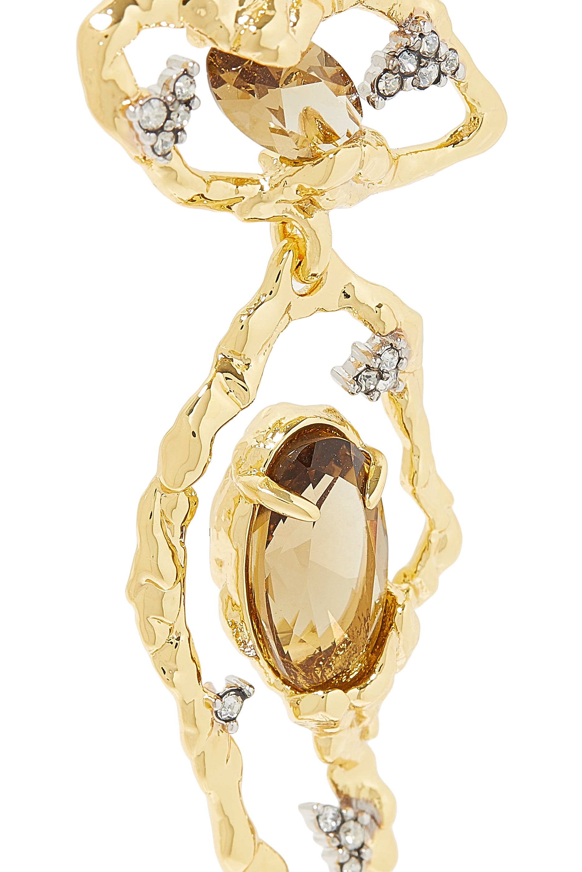 أقراط متدلية ديزت مرصعة بالتوباز المدخن، ذهب عيار 18