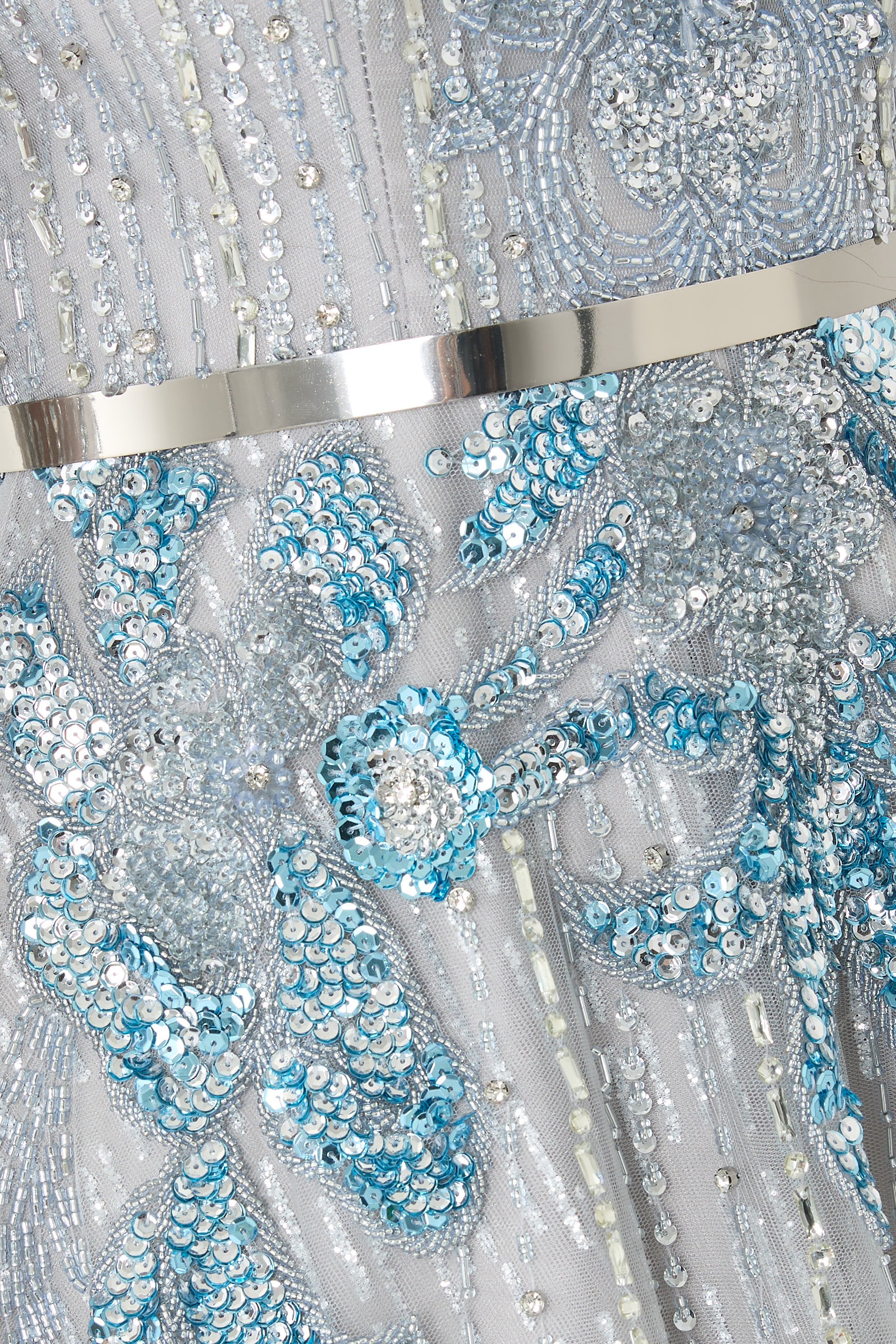  Long Sleeve Embellished Gown