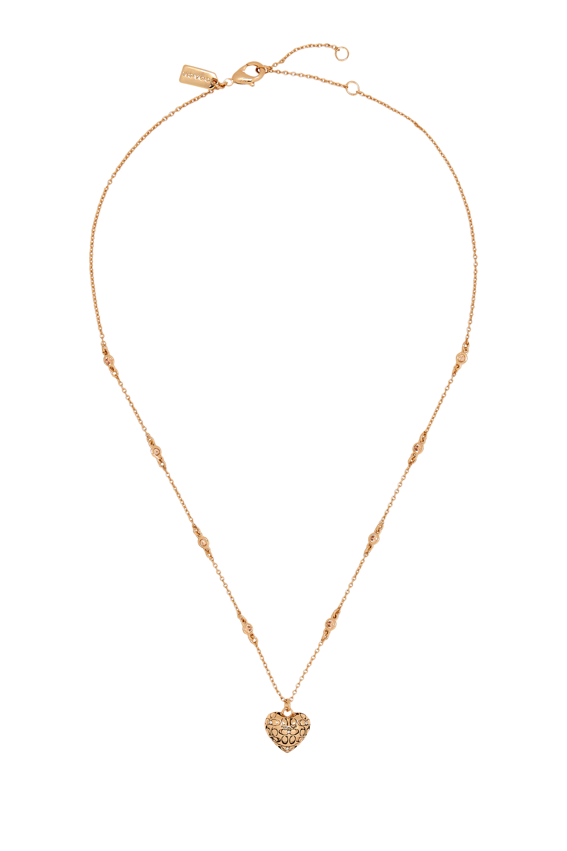 قلادة بدلاية تصميم قلب قابلة للفتح بنقشة شعار الماركة بنمط مبطن