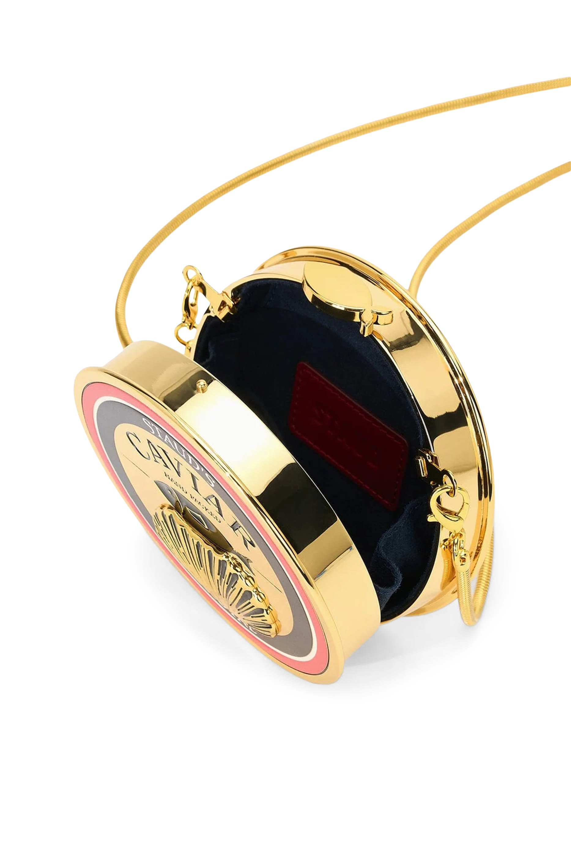 كلاتش بتصميم علبة كافيار معدنية