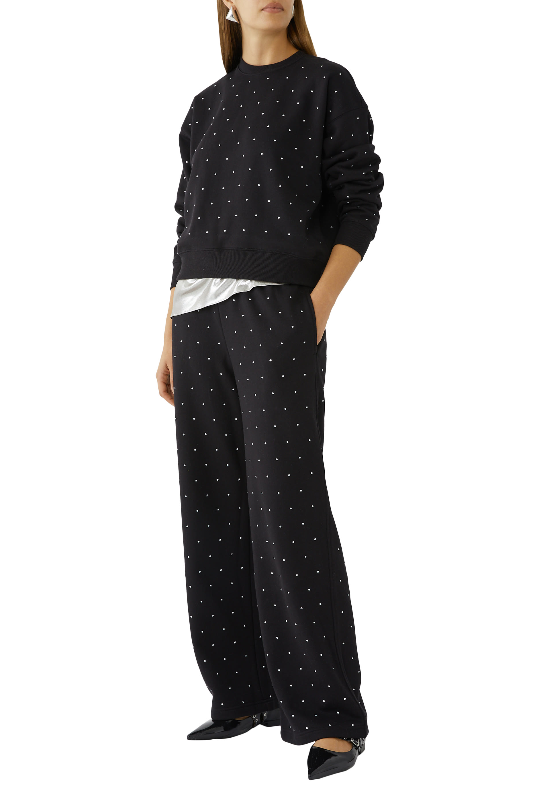 سويت شيرت كريستال بياقة ضيقة