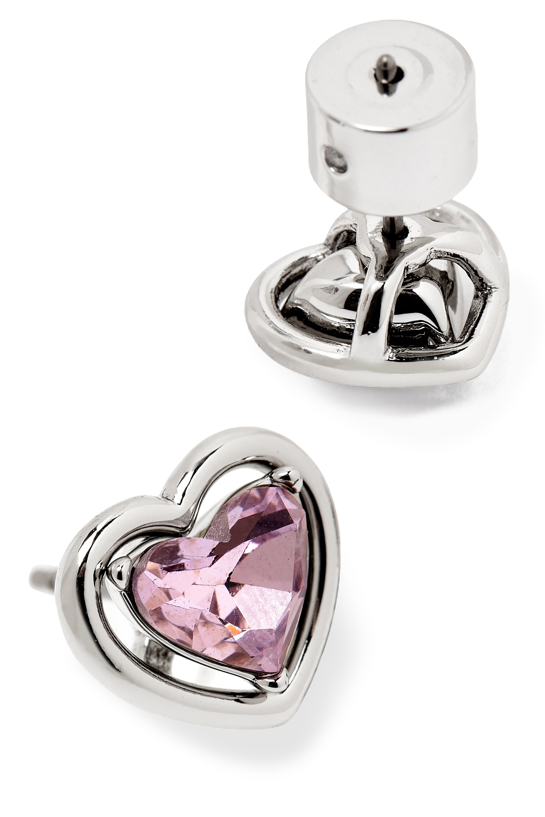 أقراط هالو بتصميم قلب، نحاس وكريستال زجاجي وتيتانيوم