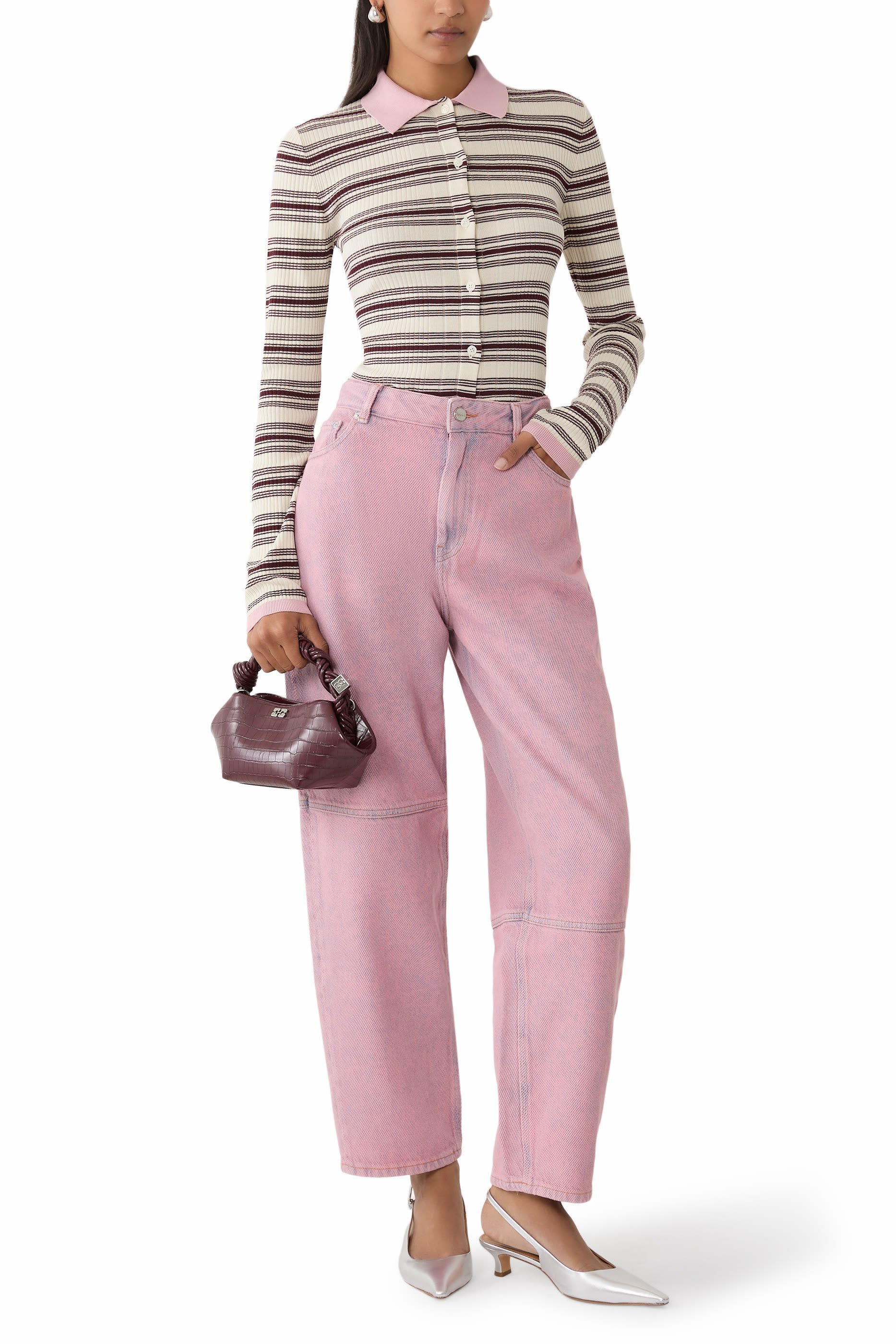 بنطال جينز ستاري بلون باهت