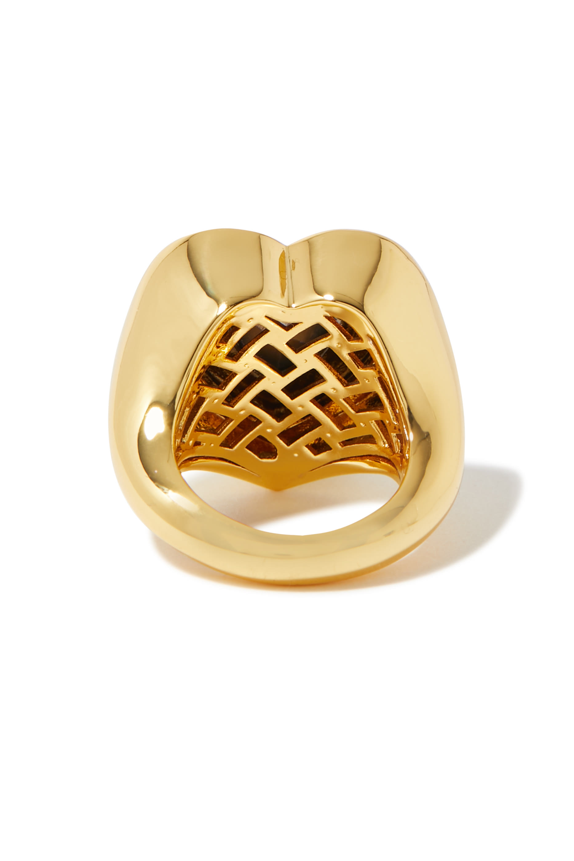 خاتم مرصع بكريستال بتصميم قلب