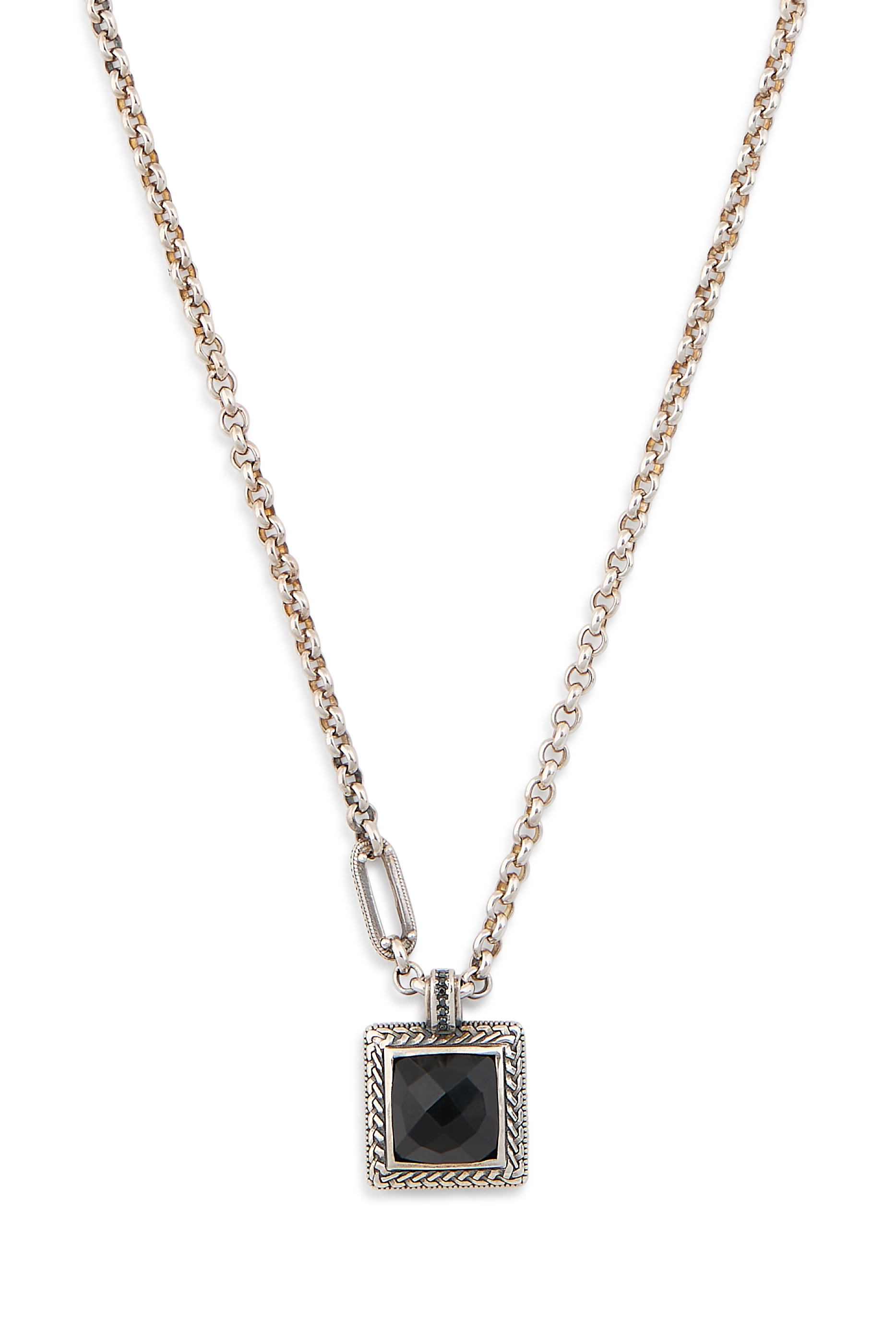 قلادة جارديان مزينة بعقيق يماني أسود والماس