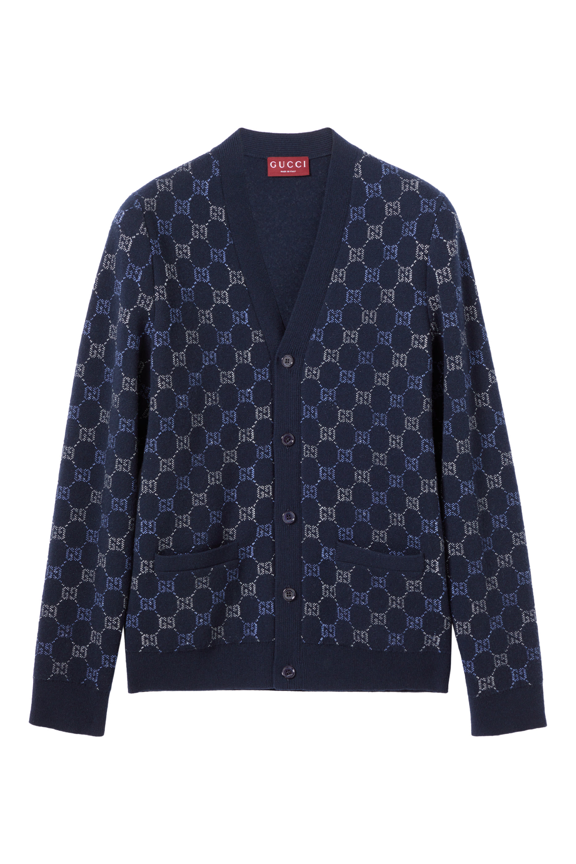 كنزة بنقشة حرفي شعار الماركة نسيج صوف مزدوج