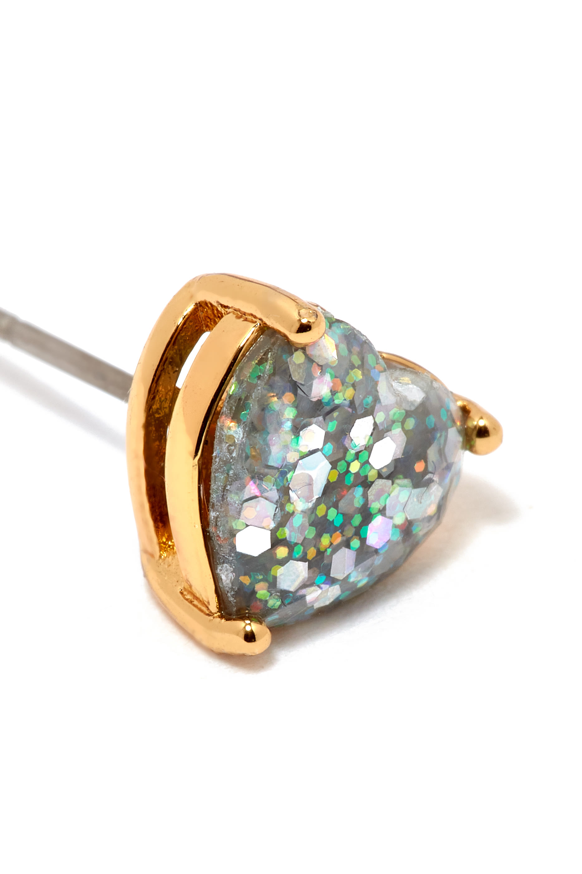 أقراط ماي لوف بتصميم قلب بغليتر