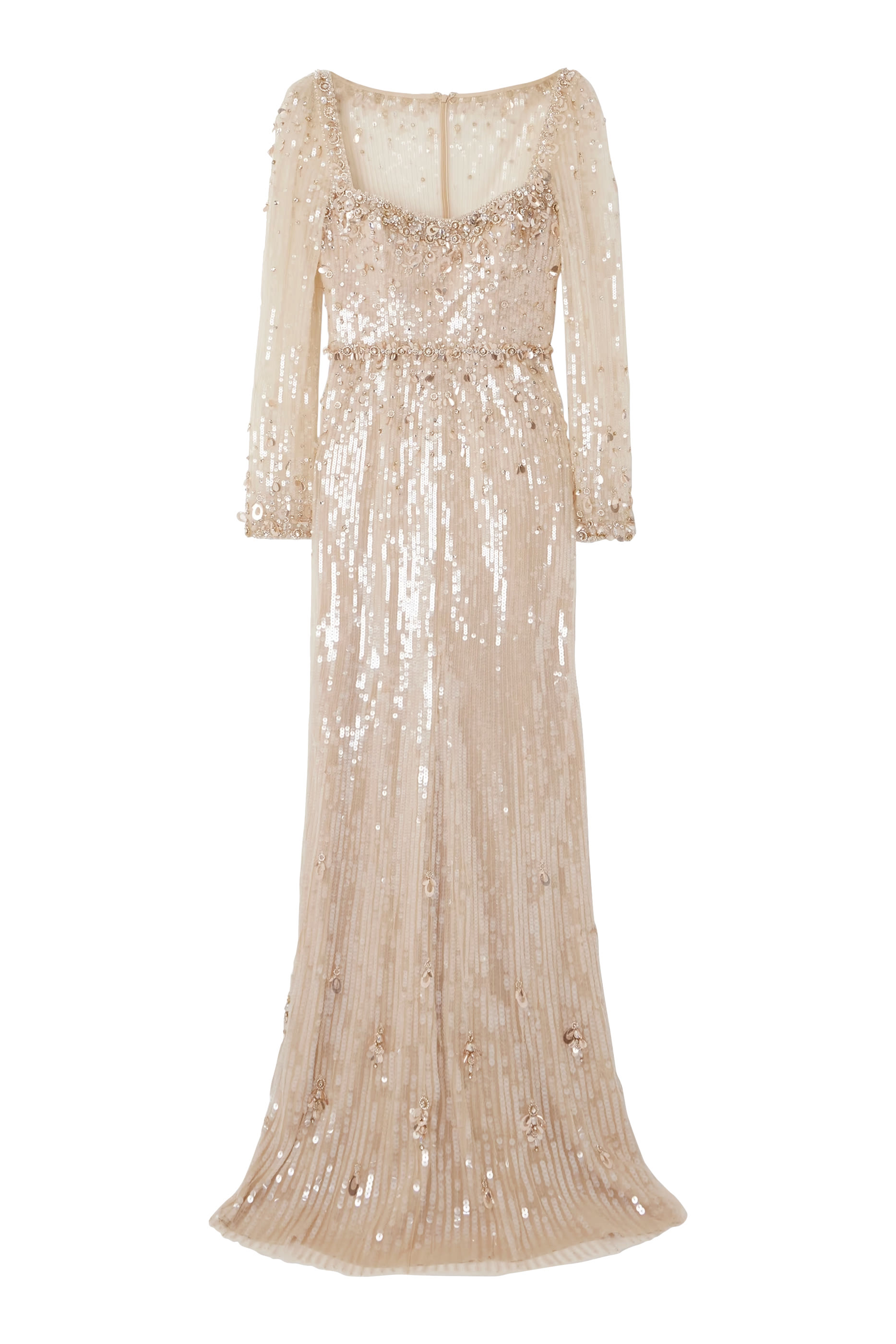 فستان سهرة بأكمام طويلة