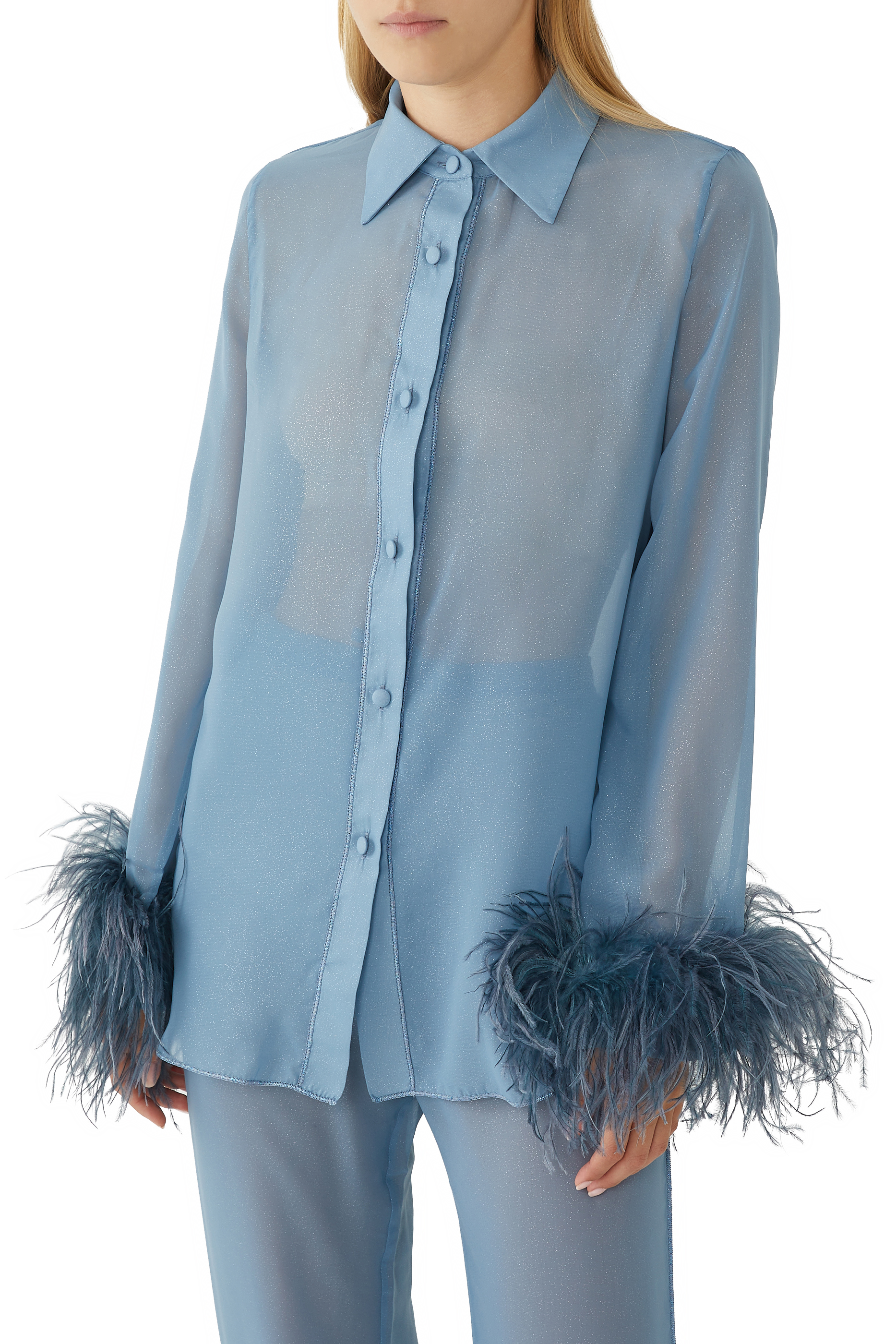 قميص مزين بريش