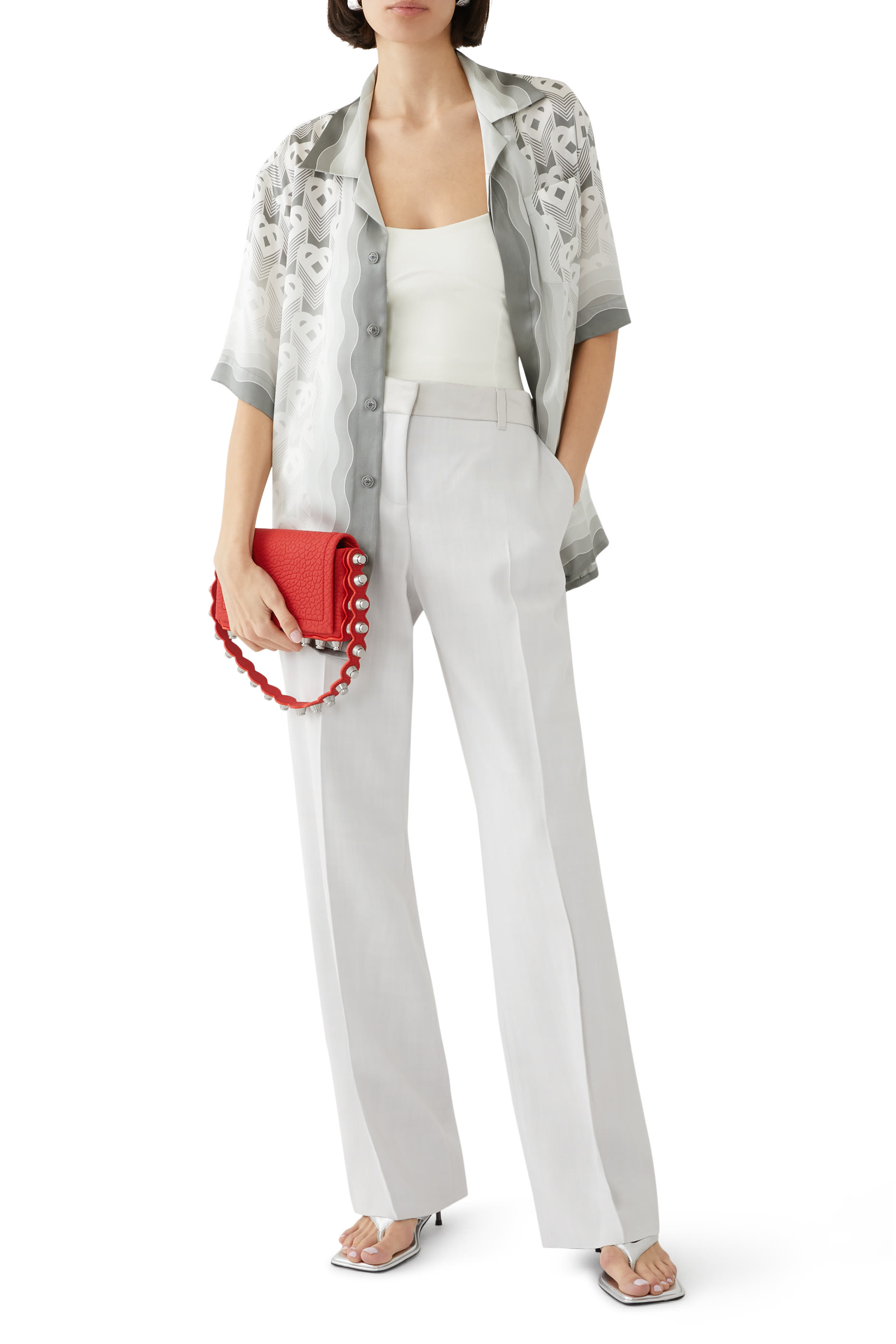 بنطال بقصة ملاءمة للجسم صوف