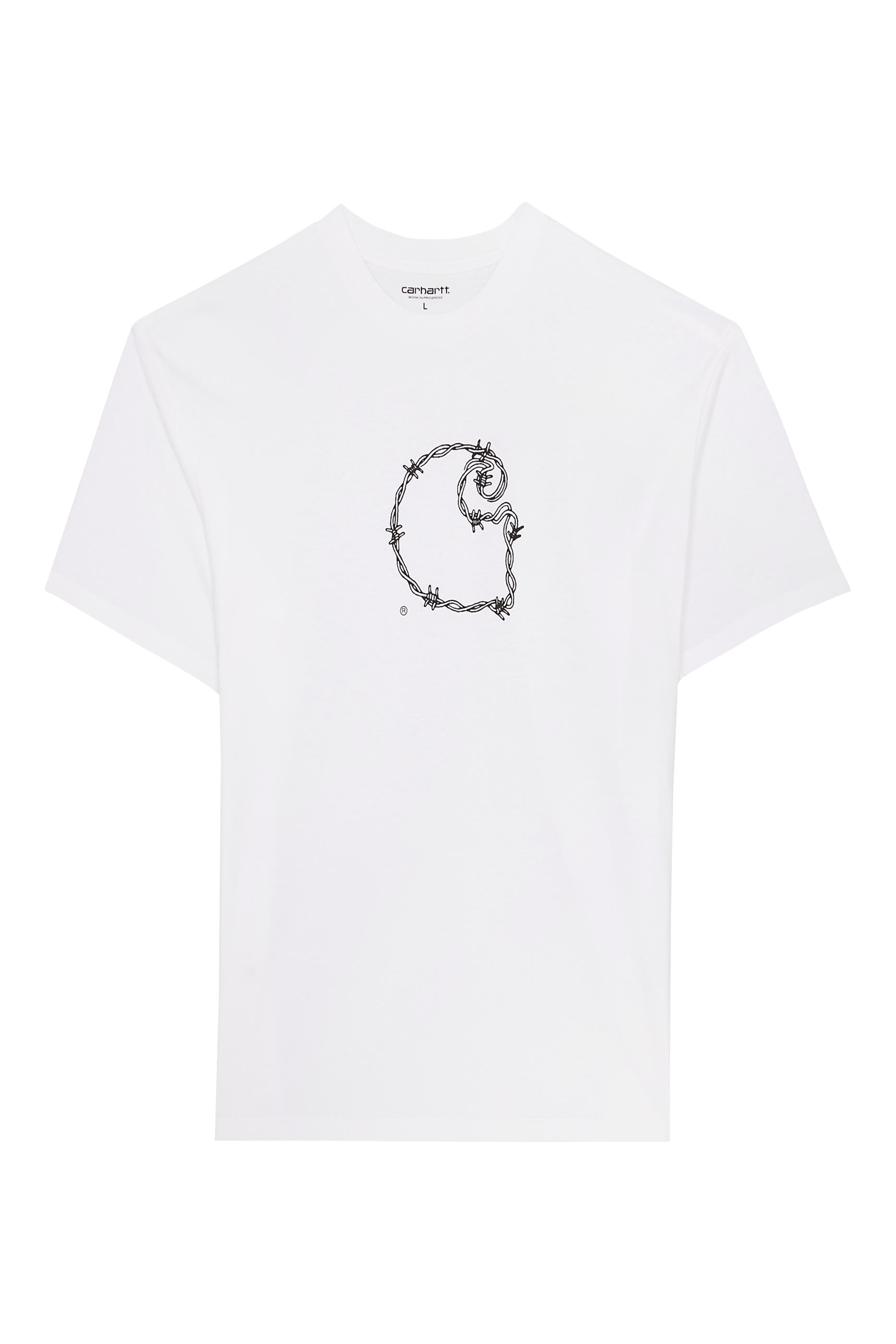 تيشيرت بأكمام قصيرة بطبعة حرف C بأسلاك شائكة