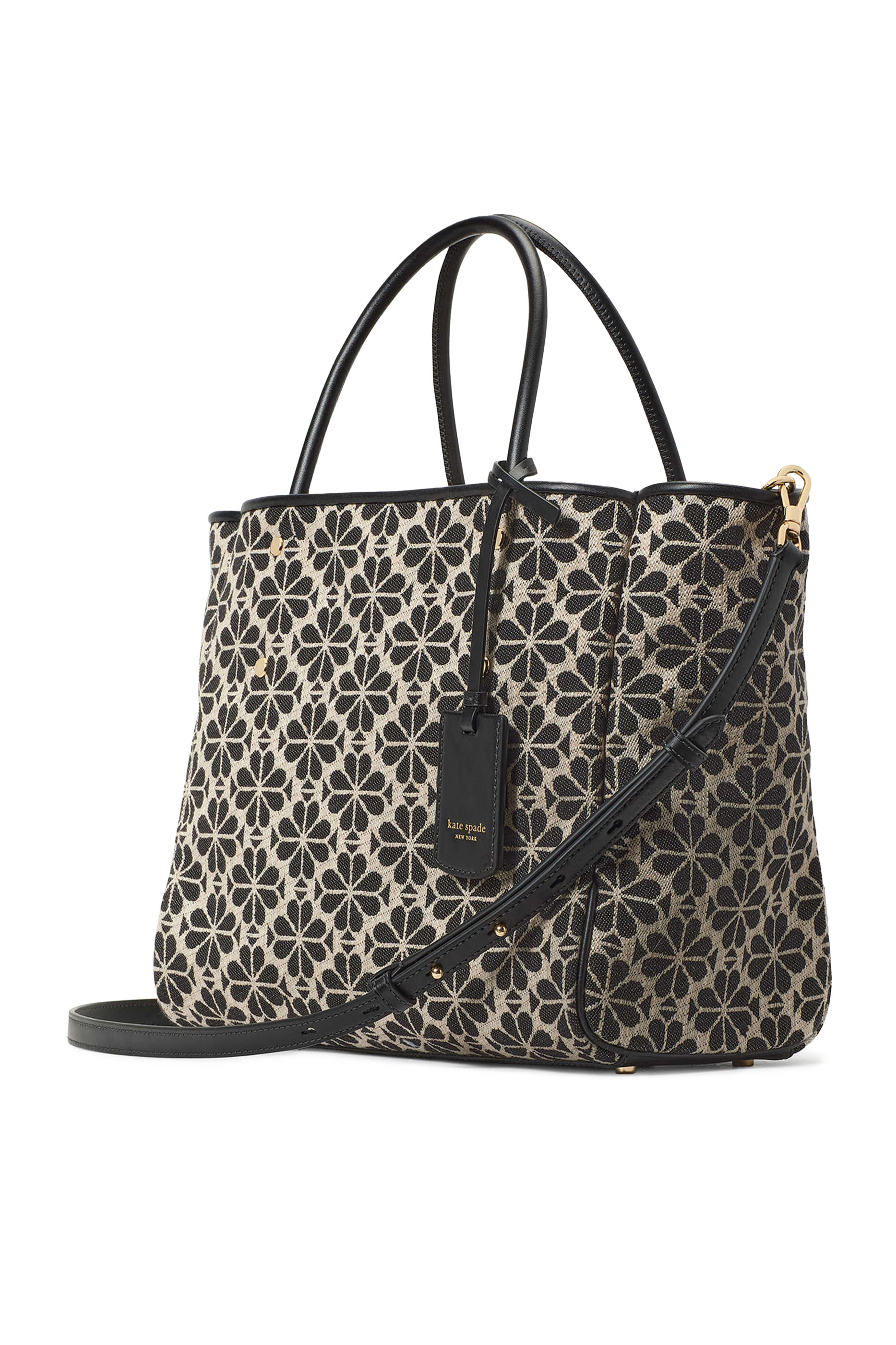 حقيبة يد متوسطة بنقشة زهور بالشكل البستوني