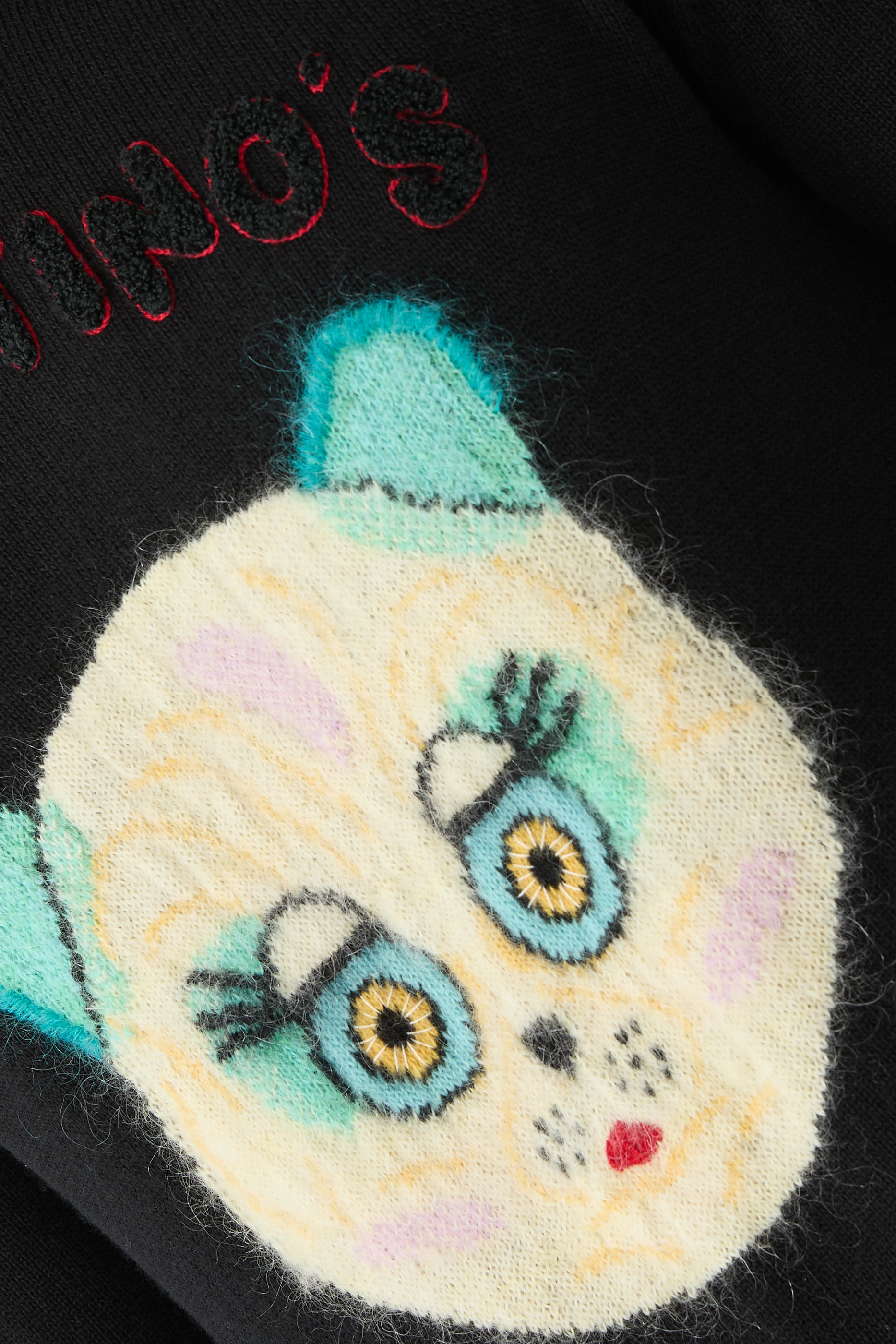 كنزة برقعة شعار الماركة صوف وقطن