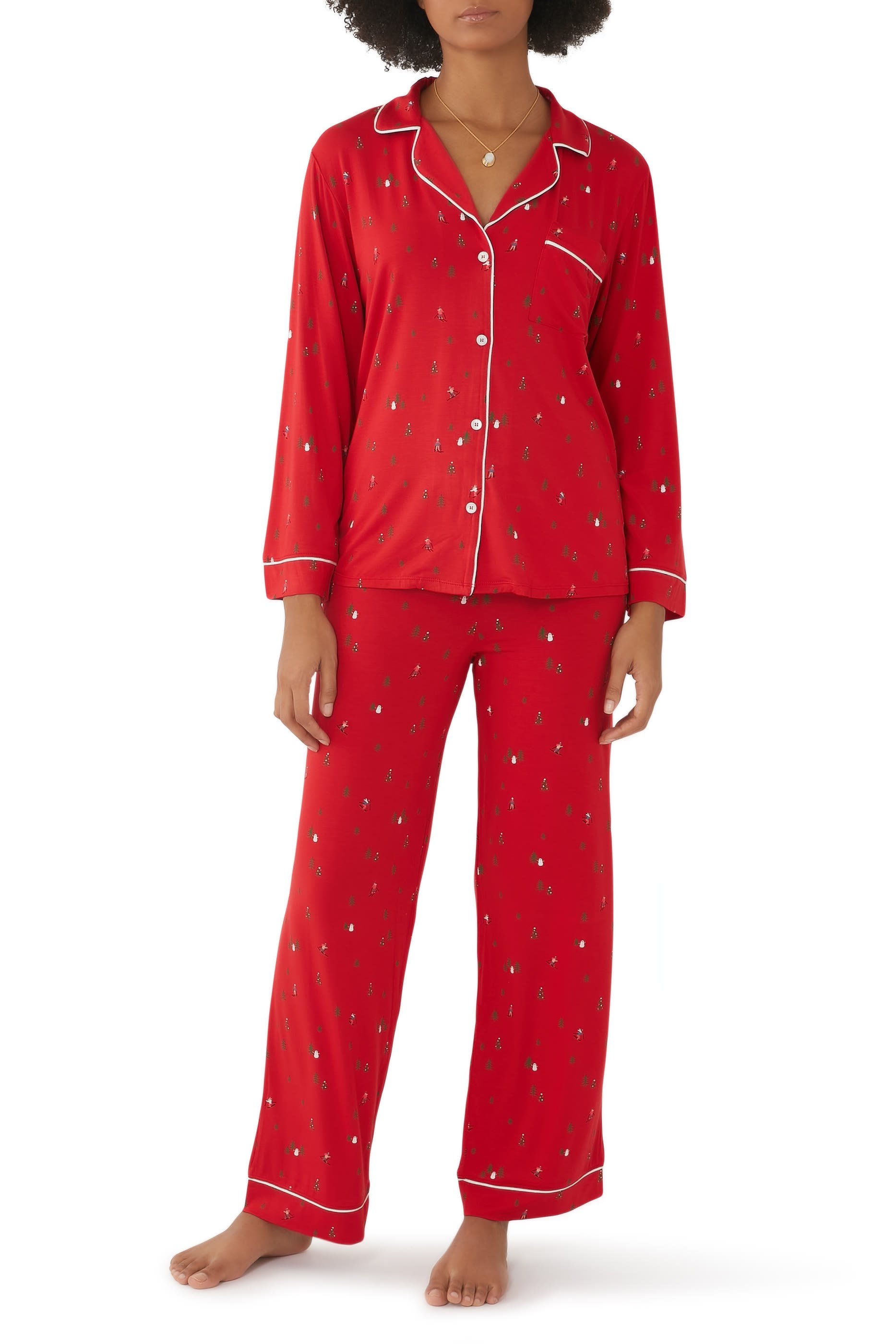 طقم بيجامة غيزيل طويل بطبعات مودال تينسيل