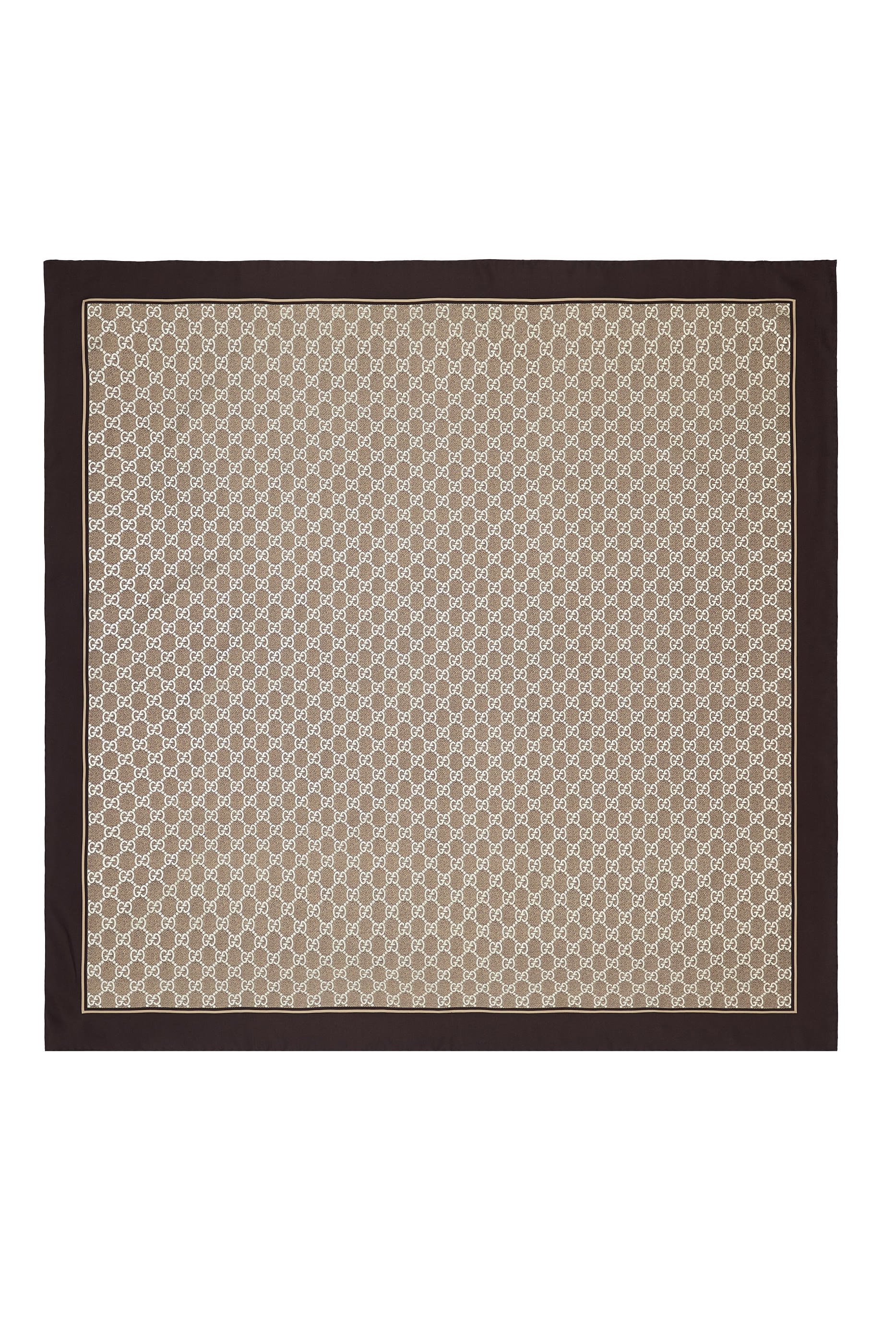 وشاح كاريه بنقشة شعار حرفي الماركة حرير