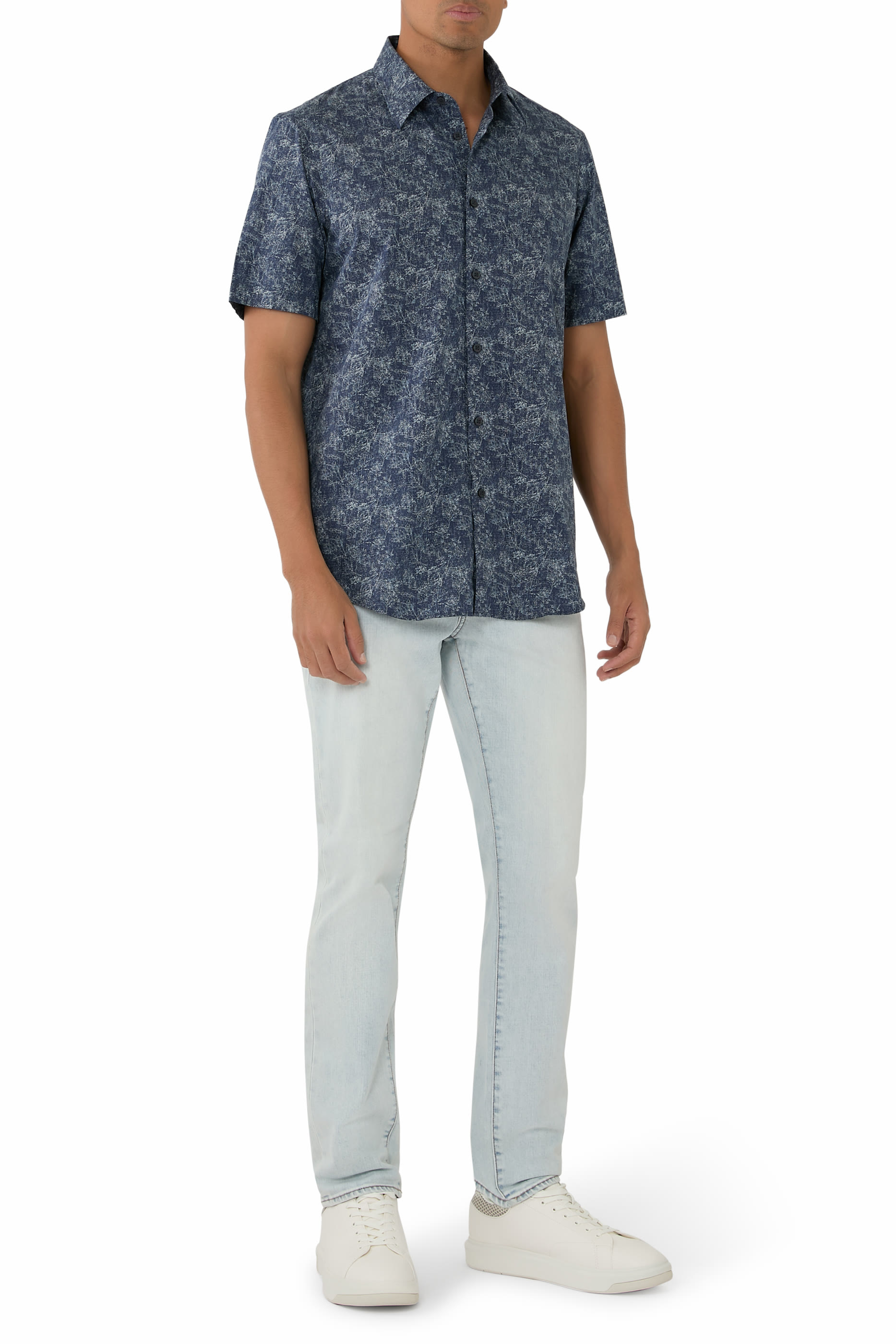 بنطال جينز وان بلوك اب بقصة ضيقة