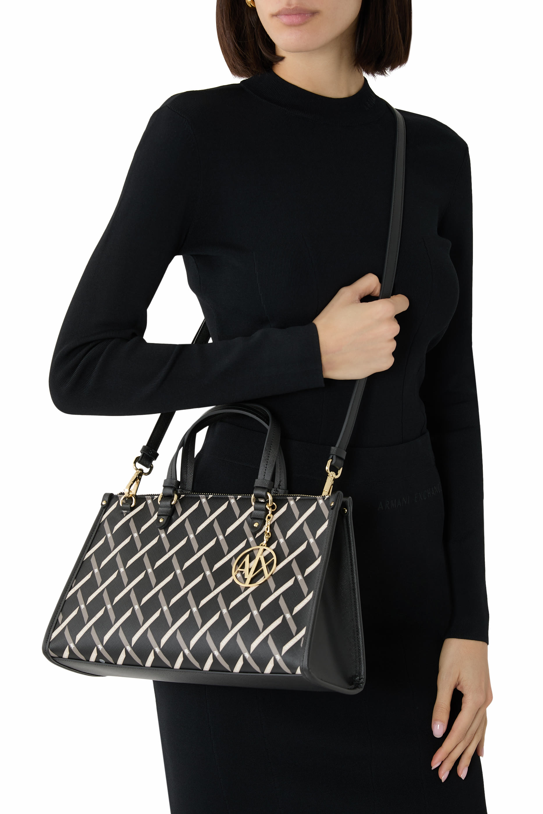 حقيبة يد بخطوط جينجر ويد علوية قصيرة