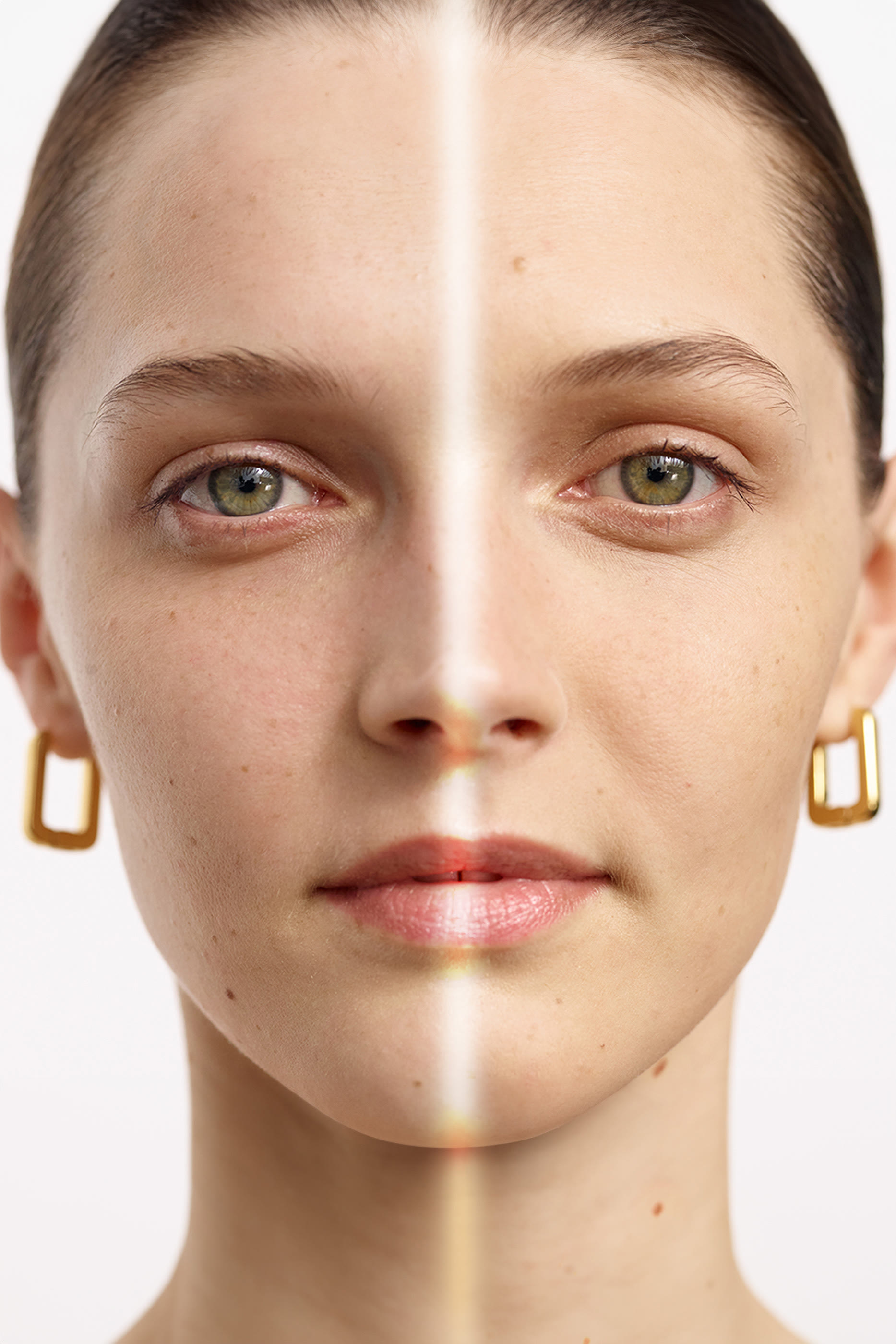 سائل سن سينسيتيف ملون لإزالة اللمعان من البشرة مع عامل حماية SPF50