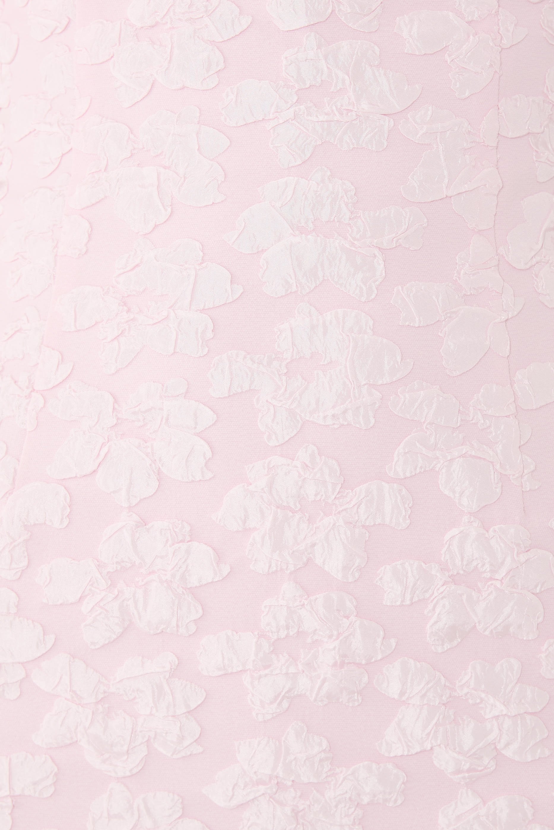 فستان متوسط الطول بأكمام منفوخة جاكار