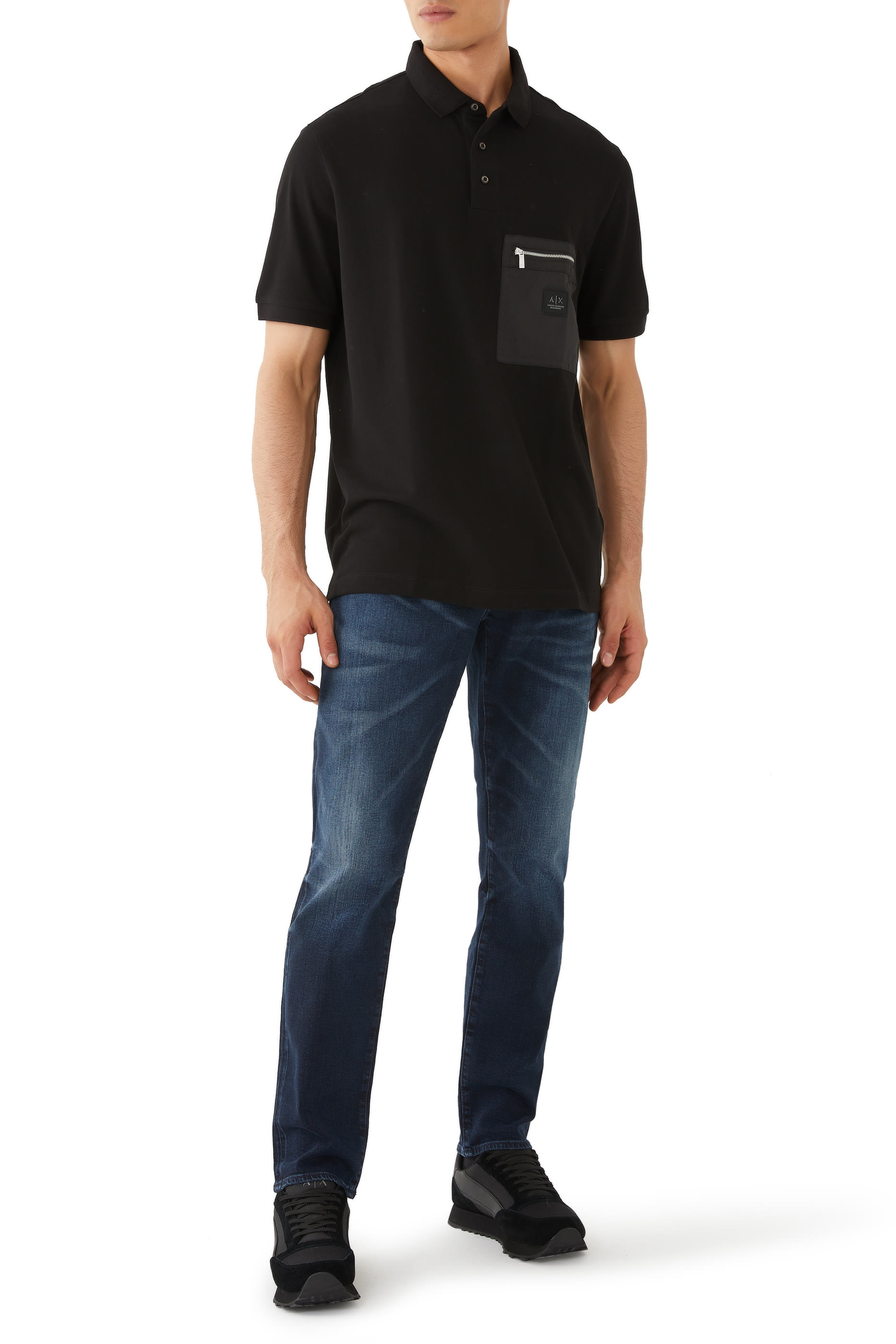 قميص بولو بإصدار أسود