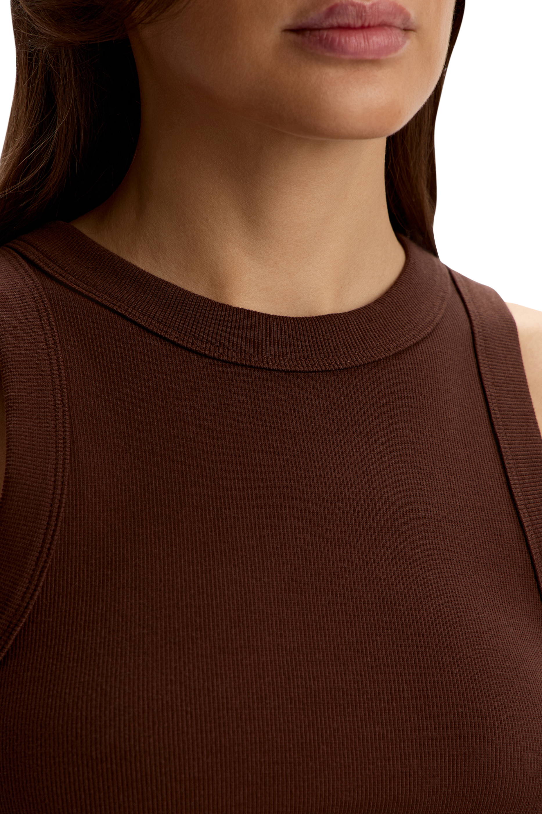 بلوزة بلا أكمام قطن مضلع