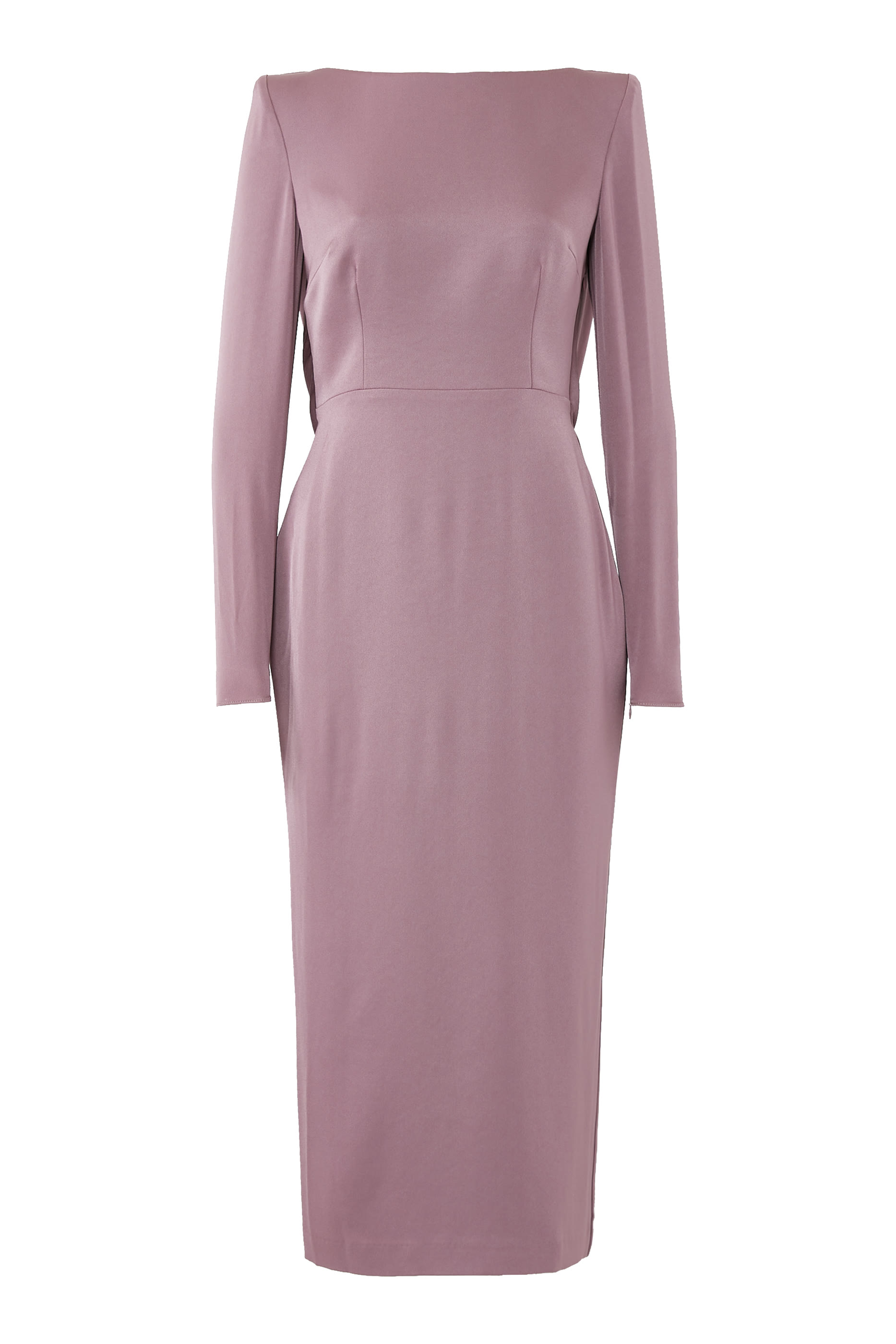 فستان بأكمام طويلة وظهر درابيه