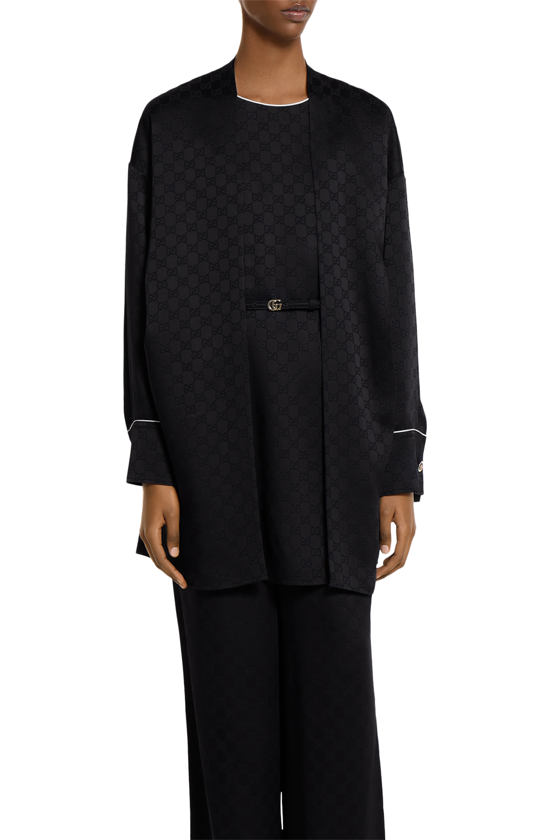 Double G Belt Satin Dress