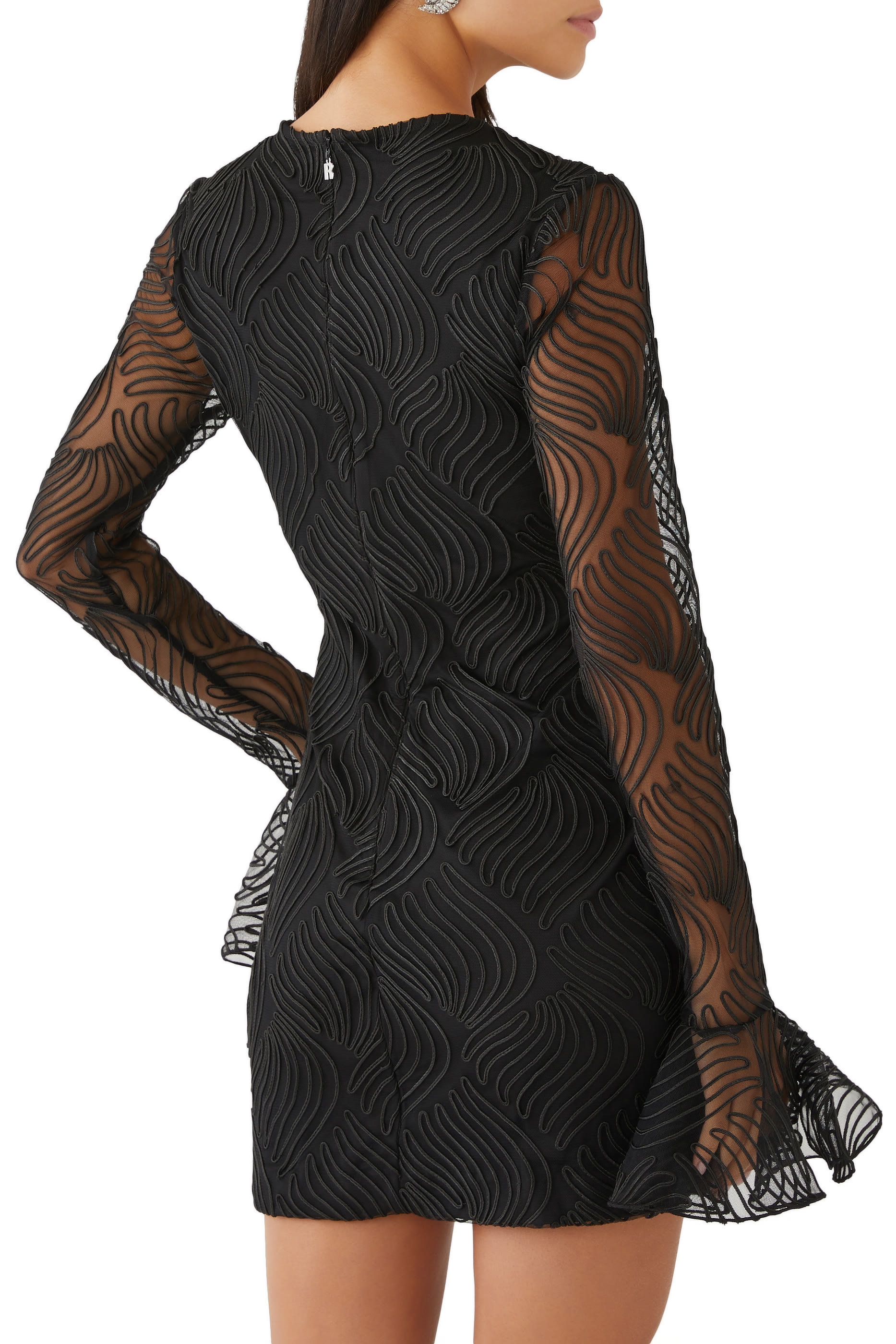 فستان شايني قصير بكشكش