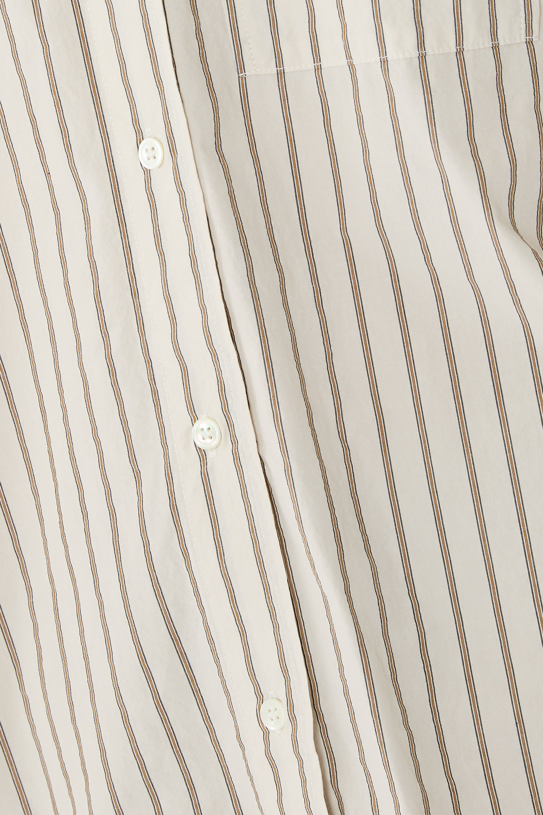 قميص شاي مخطط بأكمام طويلة