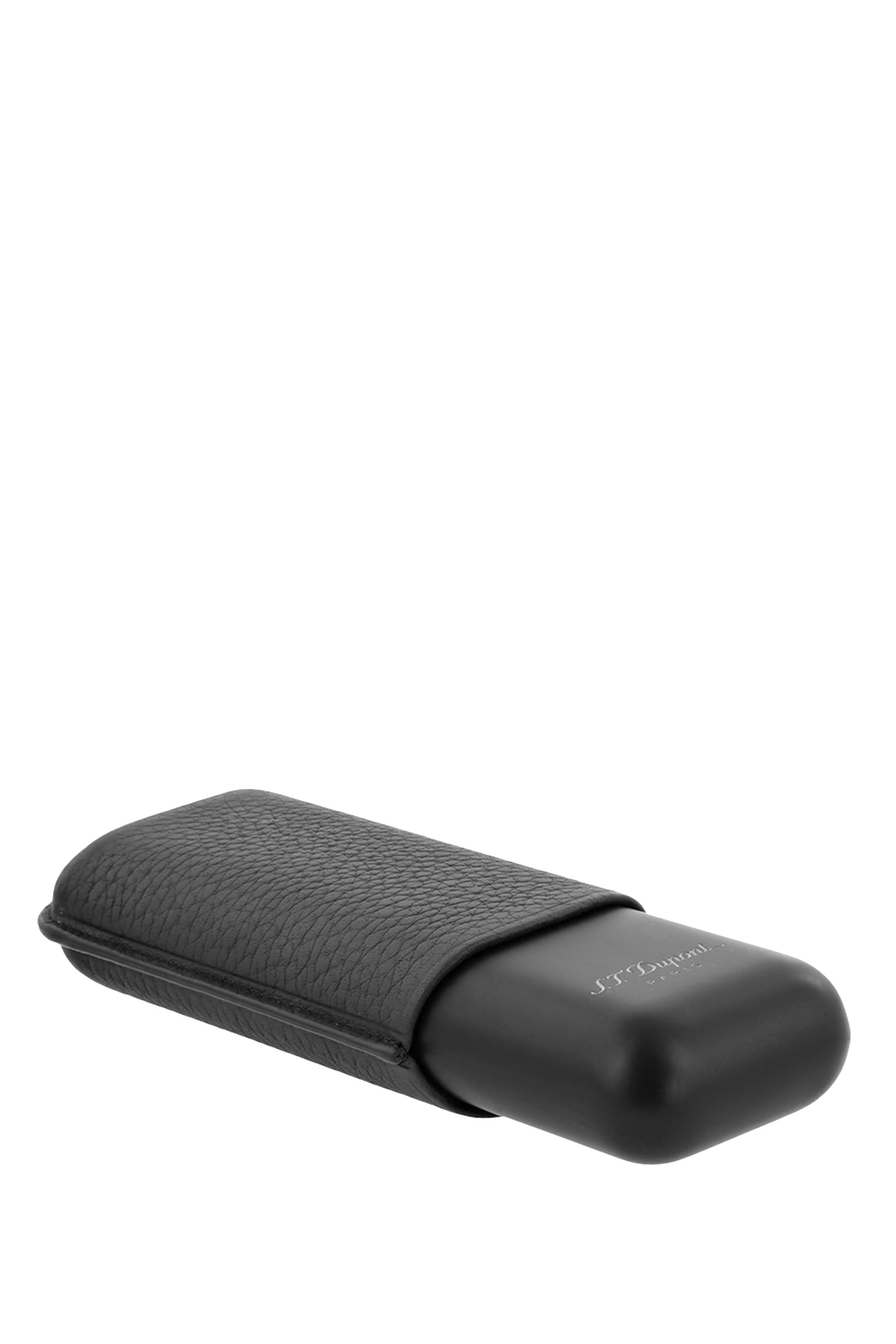 حافظة سيجار مزدوجة جلد بارز الملمس ومعدن