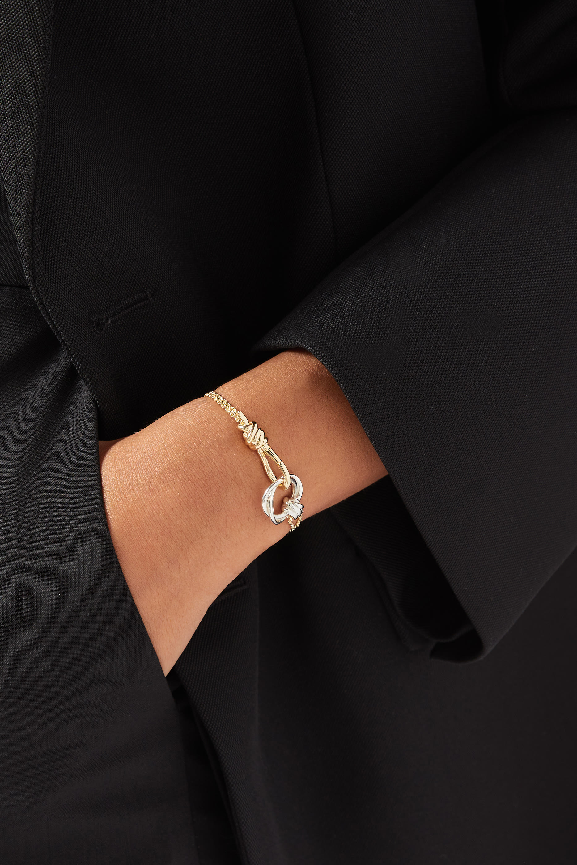 سوار نوت فضة إسترلينية مطلية بذهب عيار 18