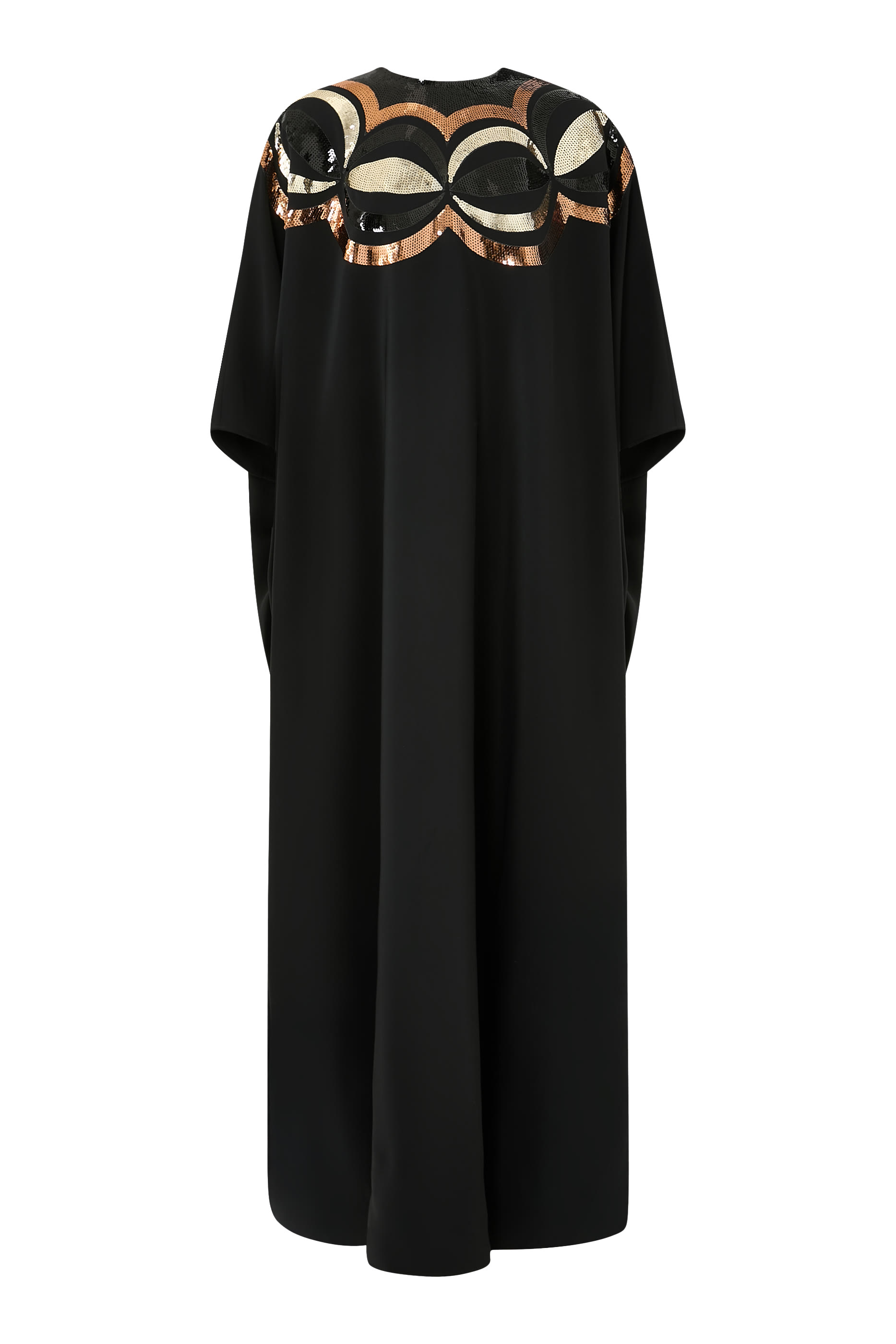 Sequined Collane Embroidery Long Kaftan