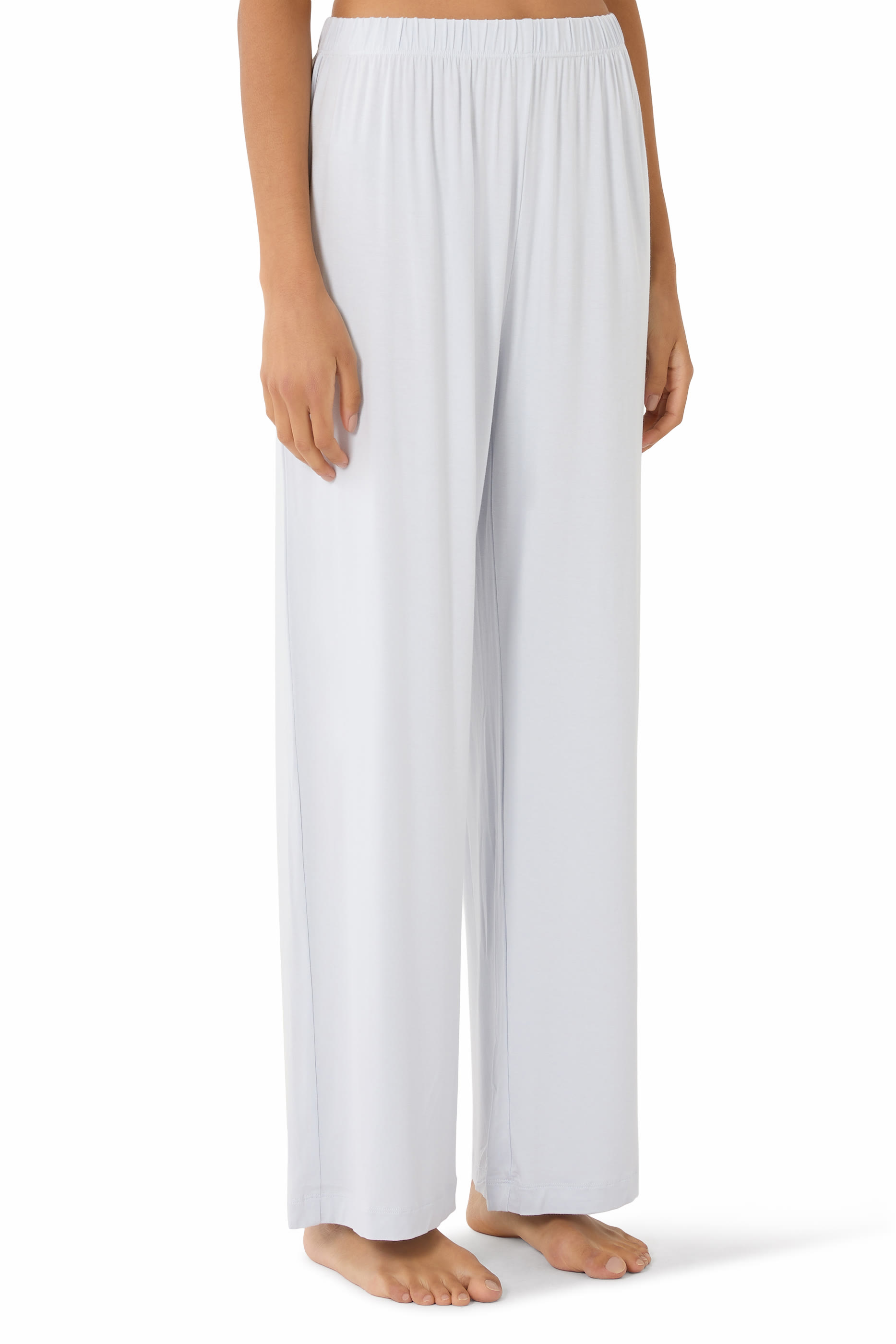 طقم بيجامة بقصة مريحة وحواف ملفوفة جيرسيه