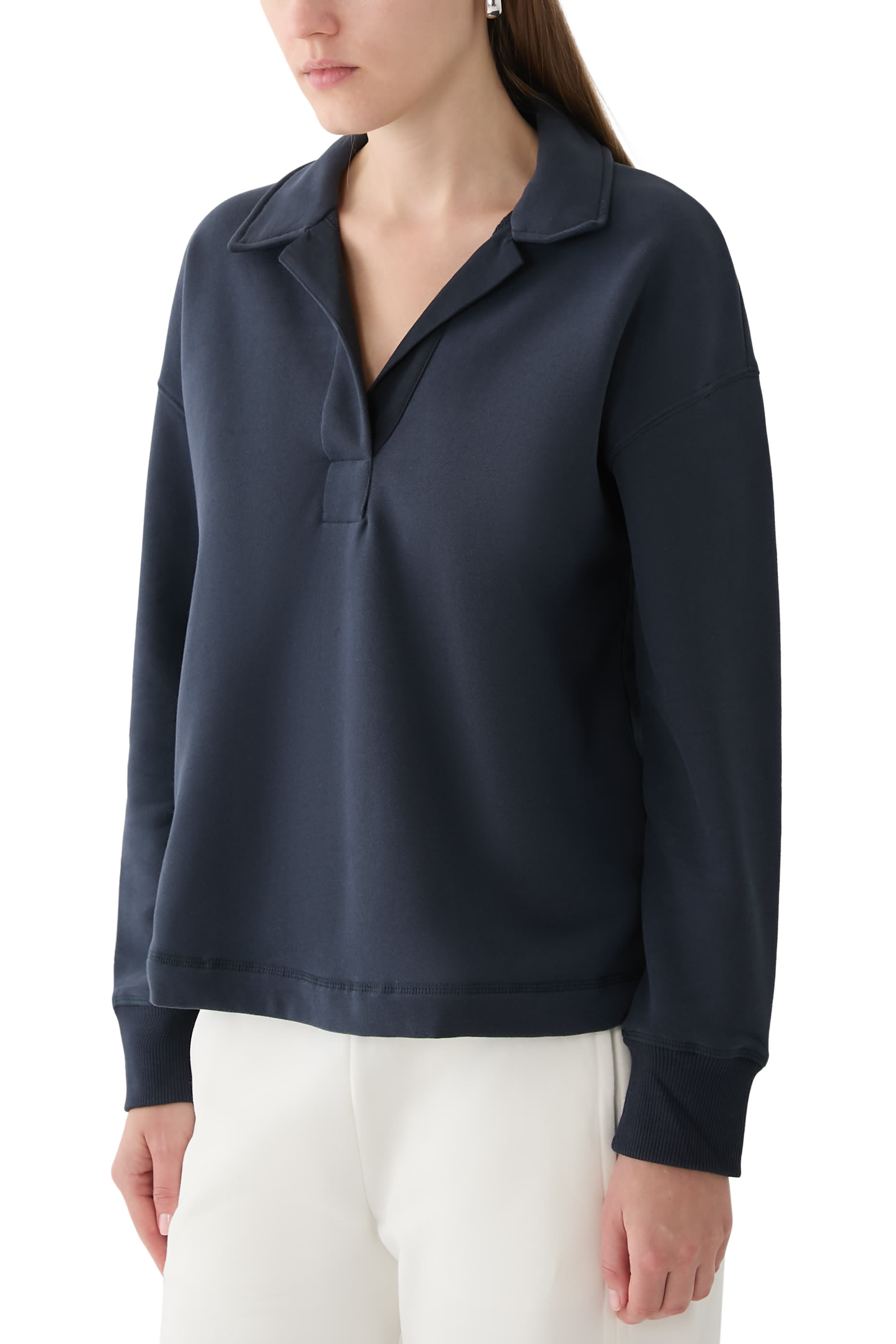 سويت شيرت بياقة للسفر قطن عضوي