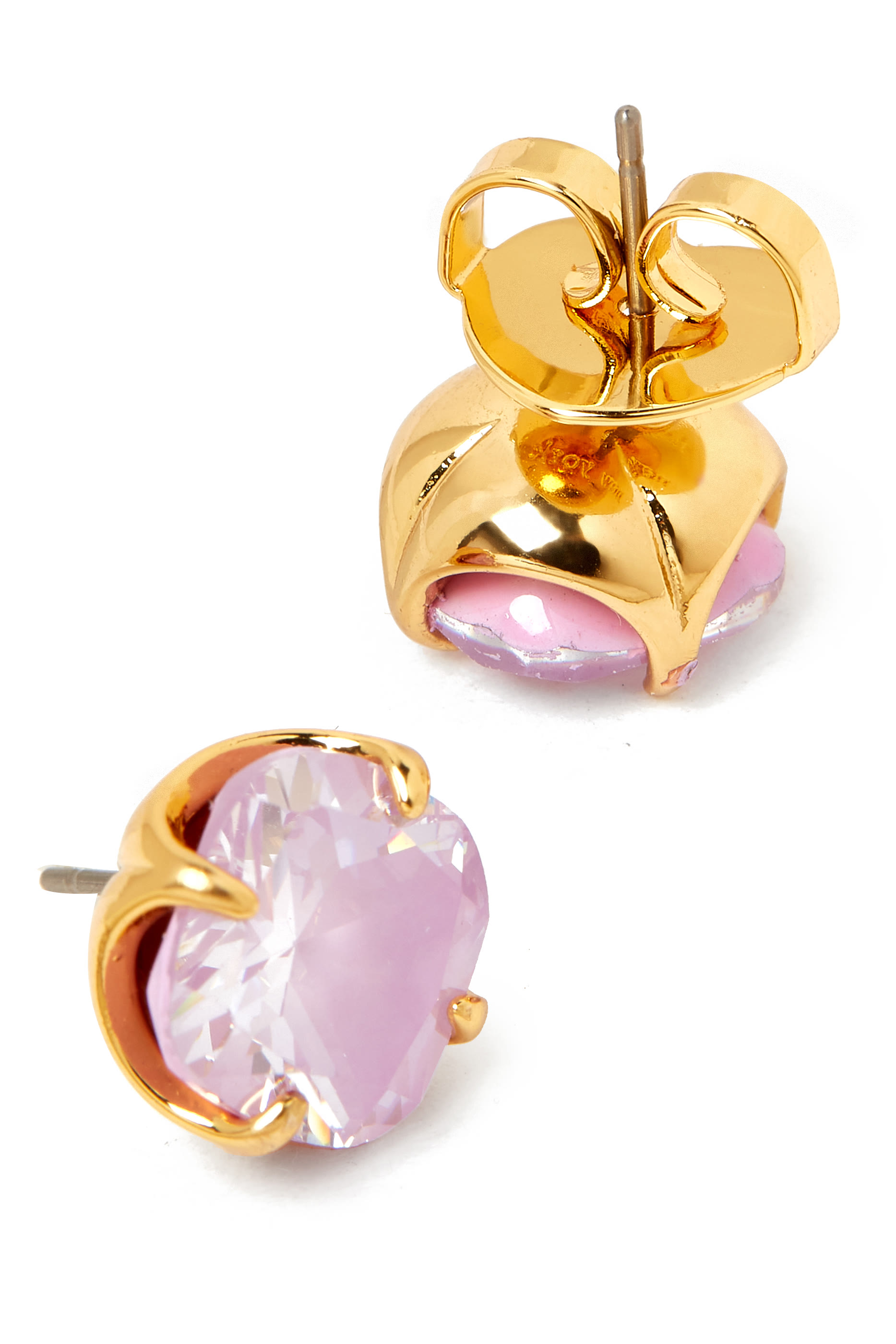 أقراط بوب اوف جوي سبايد مقاس 10 مم بتصميم زهرة مرصعة بأحجار زركونيا مكعبة بمينا وقفل تيتانيوم معدن مطلي