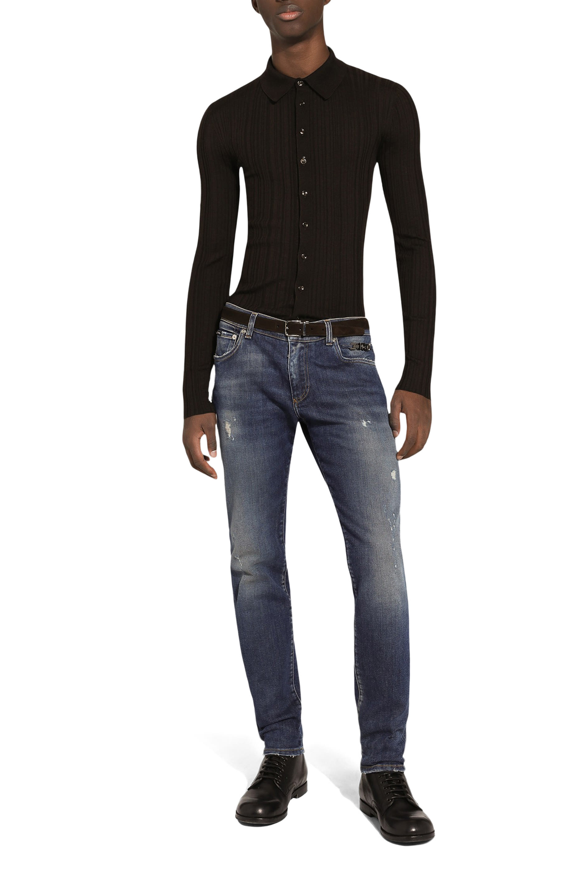 بنطال جينز بقصة ضيقة دنيم مطاطي